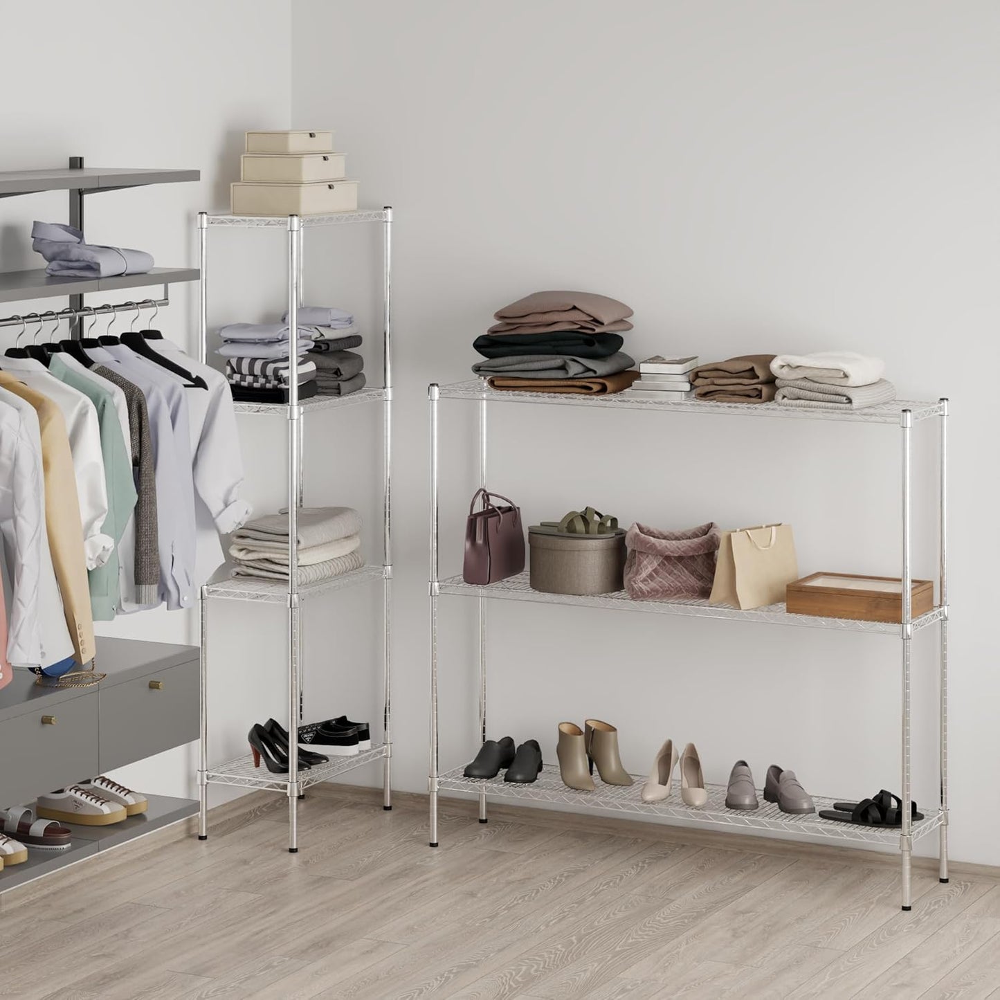 14" Deep x 60" Wide x 54" Height Wire Shelving Kit | 3-Tier | NSF Commercial Storage Rack Unit