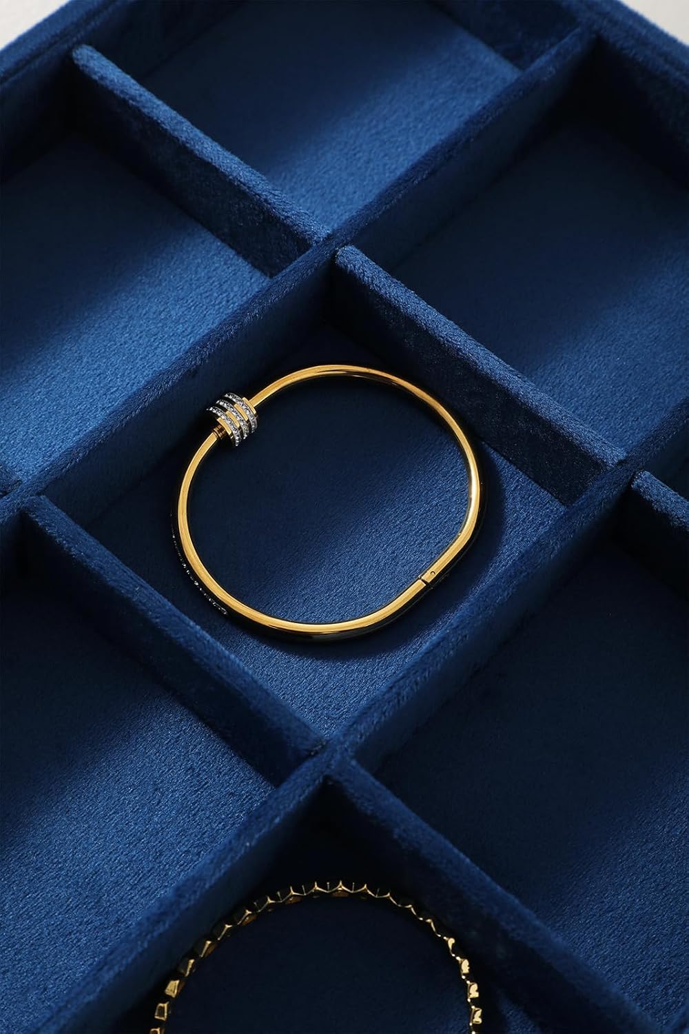 Jewelry Organizers And Storage, Velvet Jewelry Trays,Premium Flat Watch Tray,Luxury Jewelry Display For Vendors,Blue Necklace Display For Selling
