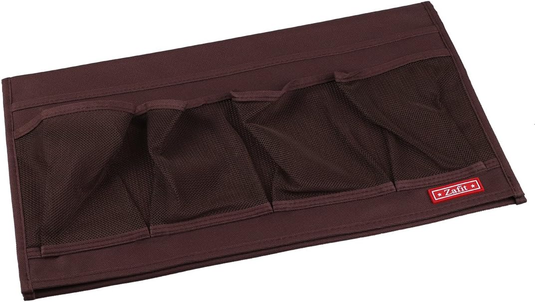 Bedside Storage Organizer - 6 Pocket Table Caddy for Remotes, Phone, Glasses (Coffee)
