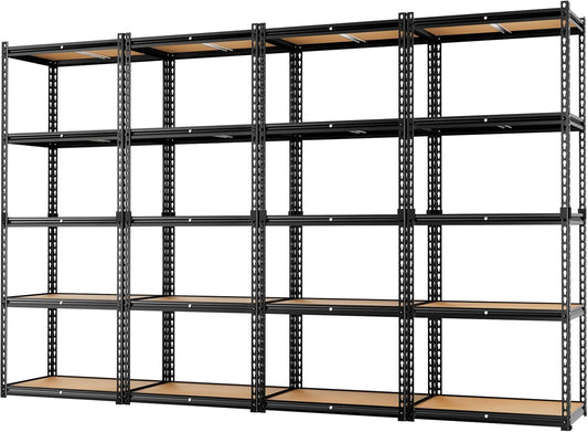 LEVELEVE 5-Tier Heavy Duty Storage Shelving Unit, 2020 lbs Capacity, Adjustable Metal Utility Shelf, 35" L x 16" W x 73" H for Garage, Kitchen, Pantry, Basement, Bathroom, Laundry,4 Pack