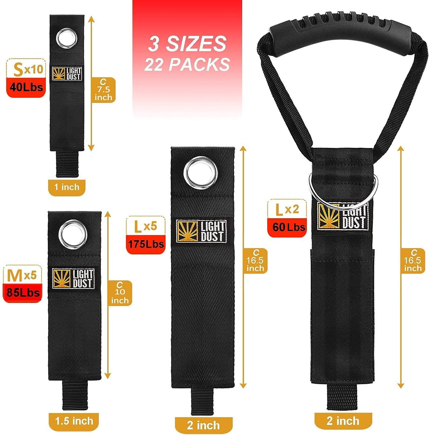 22PCS Heavy Duty Storage Straps Garage Hooks Tool Organizers and Fastening Straps Cord Wrap Keeper, Cable Straps for Cords, Hoses, Rope, RV, Boat, Garage Storage and Organization