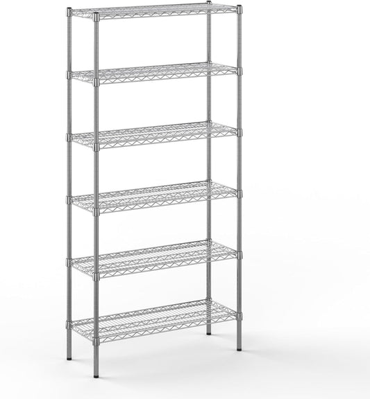 14" Deep x 36" Wide x 74" Height Wire Shelving Kit | 6-Tier | NSF Commercial Storage Rack Unit