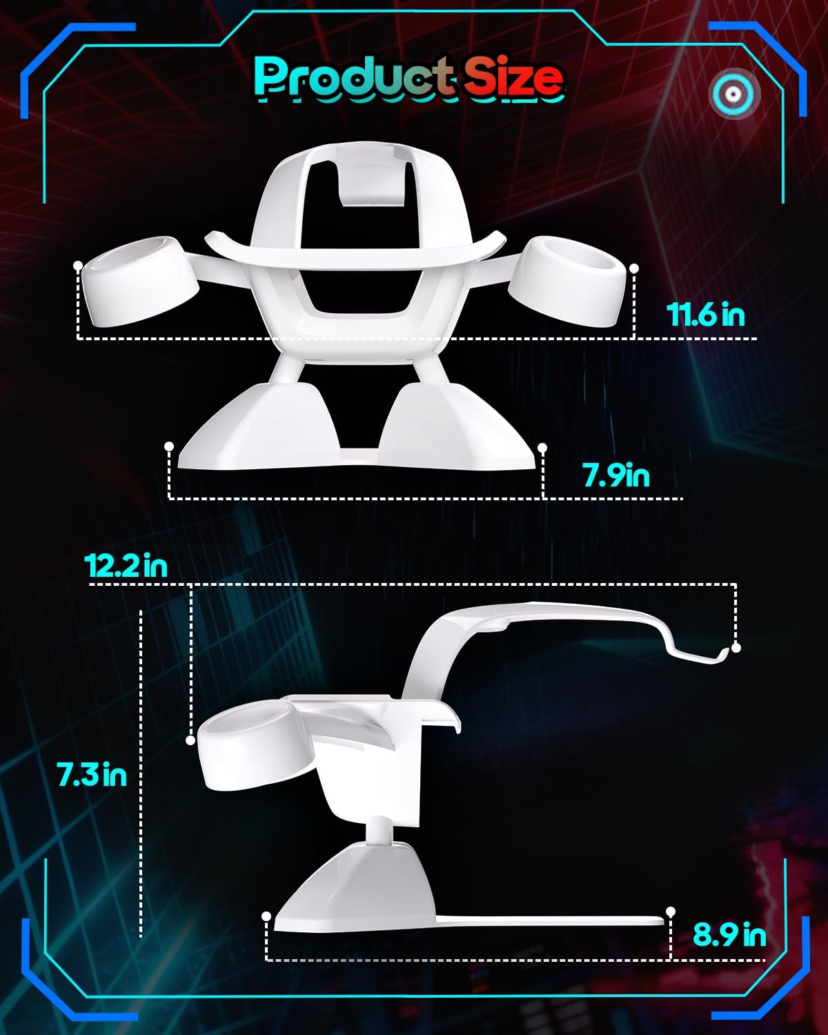 Nargos Stand for Meta Quest 2/ Oculus Quest 3, VR Stand Headset Display Holder Storage Accessories, Organizer Headsets & Touch Controllers