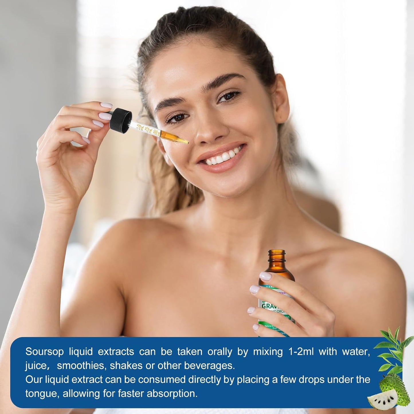 2 Pack Soursop Graviola Leaf Extract Liquid Drops Supplement with Irish Sea Moss & Turmeric for Cellular Support, Immune System Boost, Liver Health, Soursop Bitters Liquid 60-Day Supply 4 FL OZ