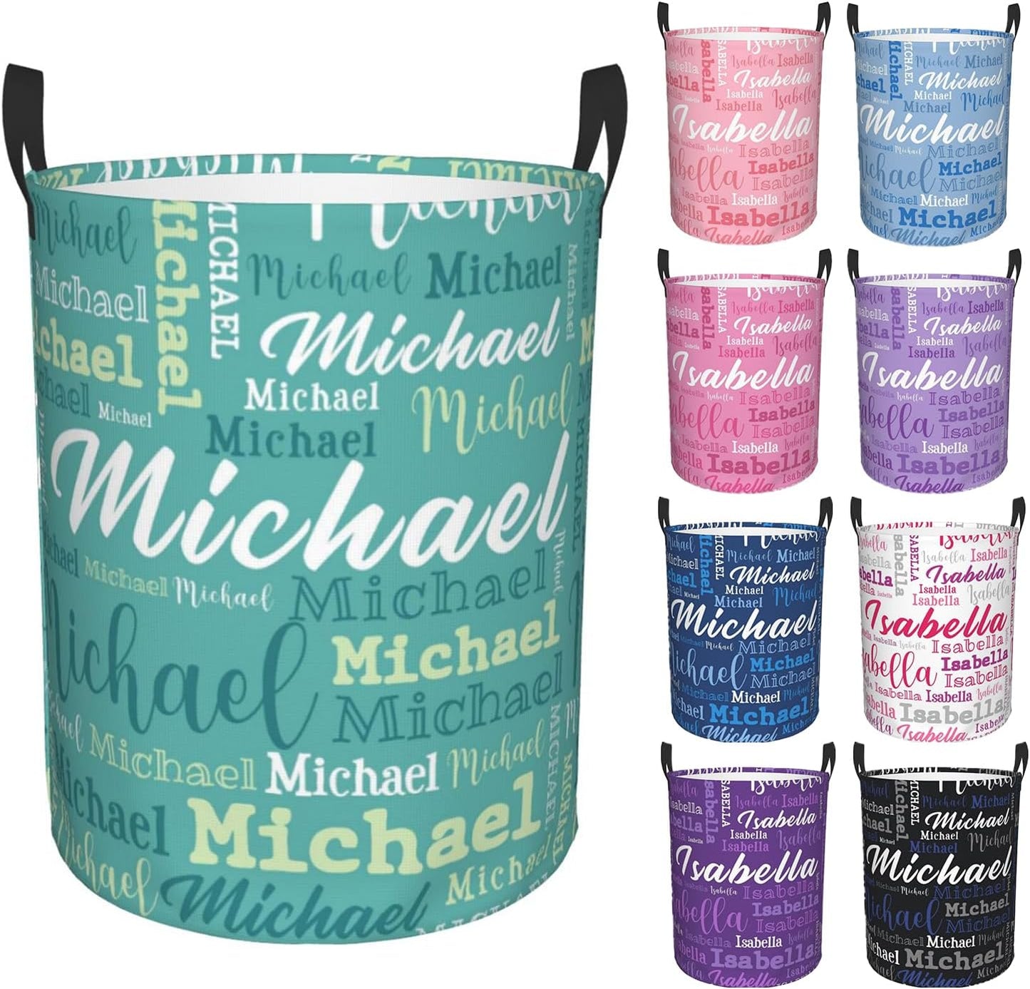 Custom Name Laundry Hamper, Personalized Laundry Baskets with Name for Boys Girls Women Men, Customized Collapsible Dirty Clothes Hamper Easy Storage Gifts for Bedroom Bathroom Living Room