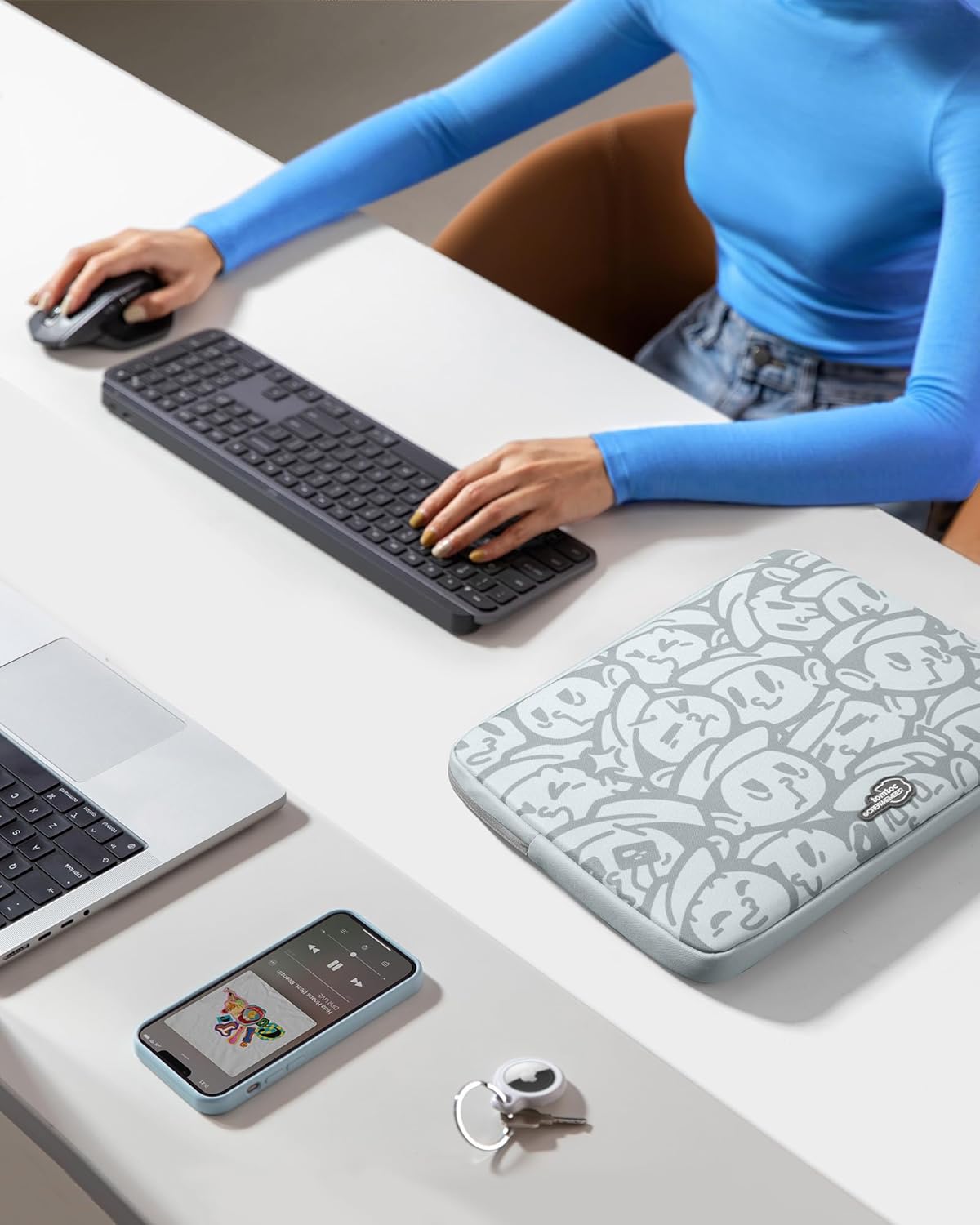 tomtoc 360° Protective Laptop Sleeve for 14-inch MacBook Pro M5/M4/M3/M2/M1 Pro/Max A3434 A3112 A3401 A3185 A2992 A2918 2025-2021, Water-Resistant Case Bag with Accessory Pocket for 13.8Surface Laptop