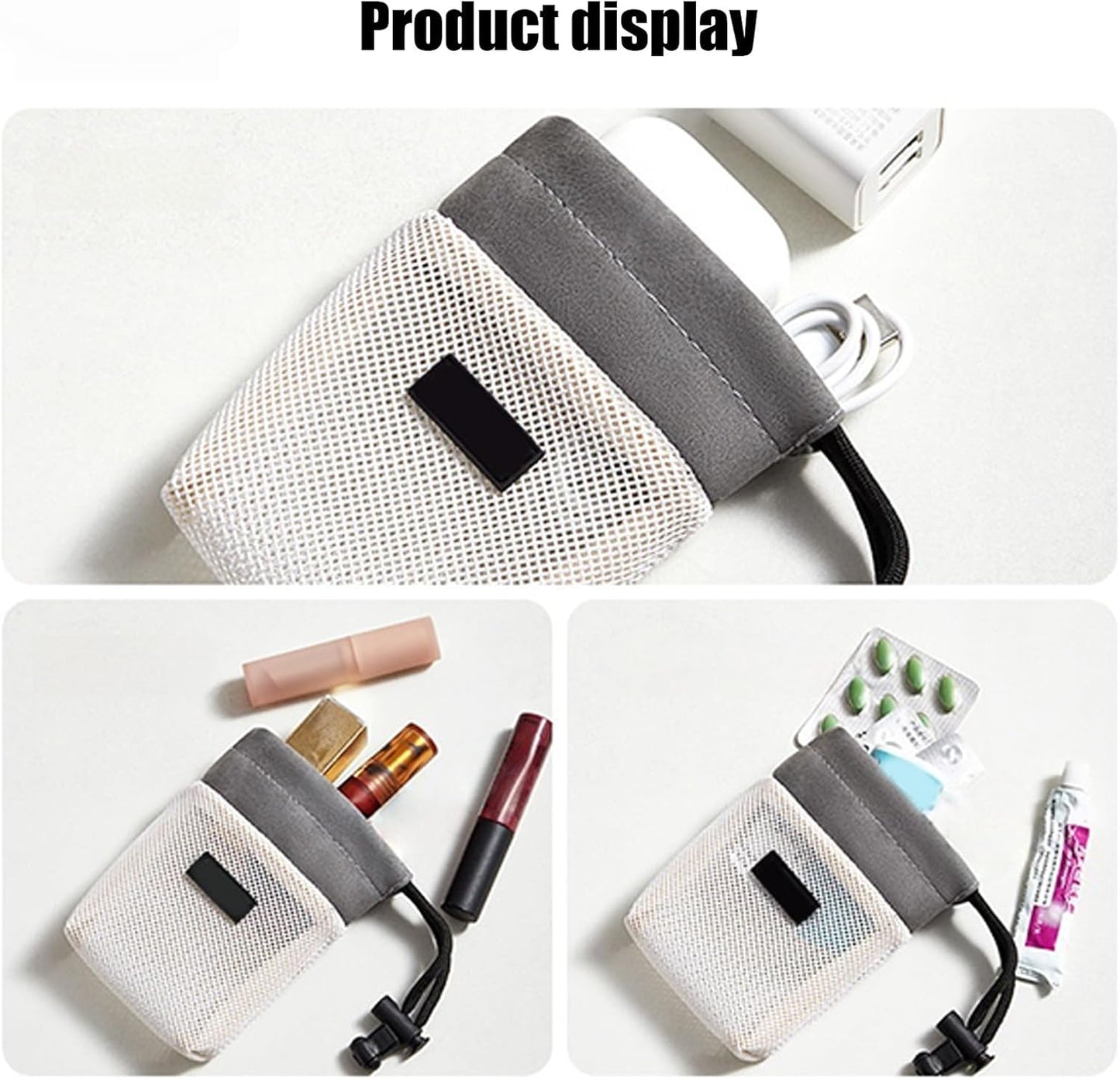 Portable Meshes Storage Pouches for Electronics Accessories Travel Accessory Organizers Bag