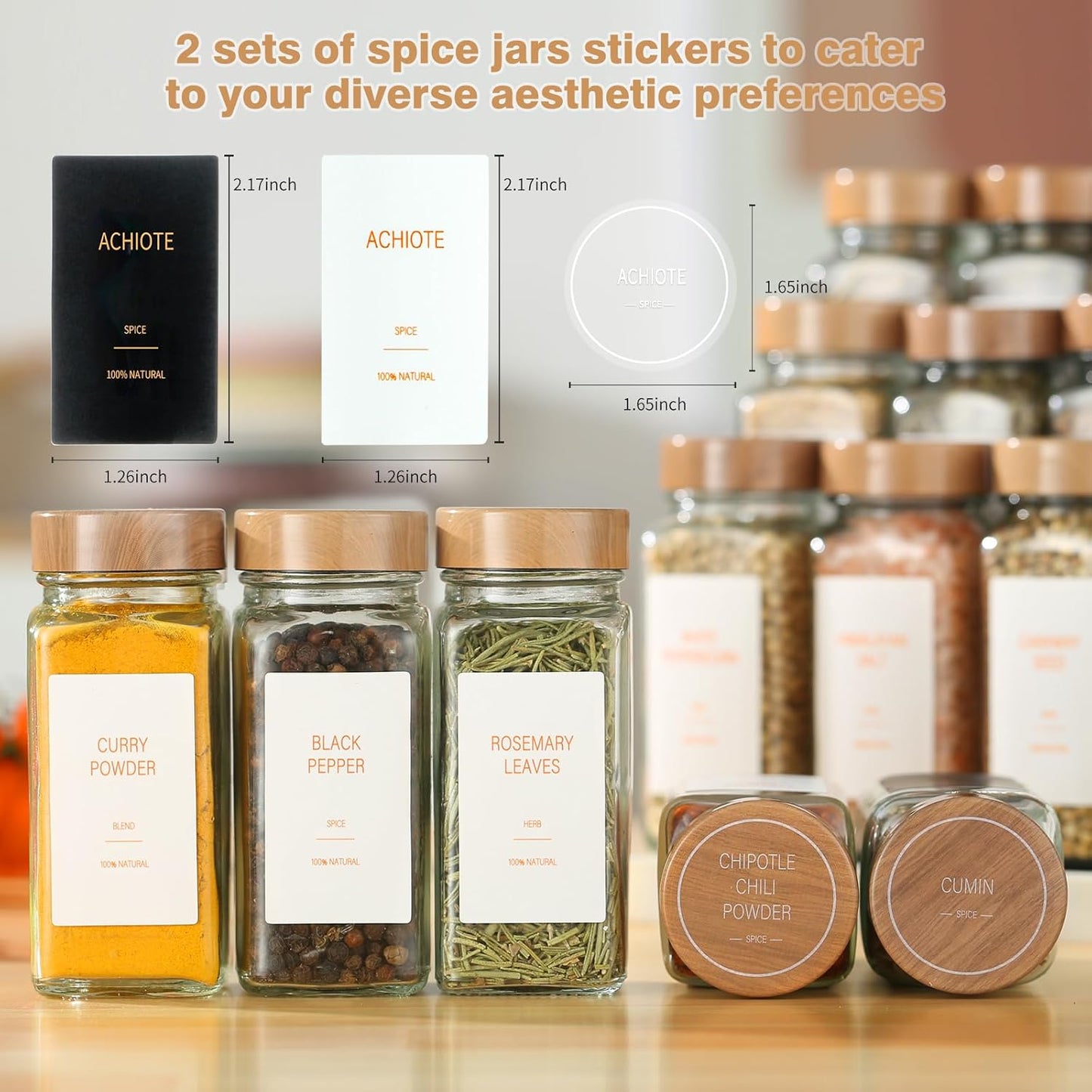 Spice Jars with Label，4oz Seasoning Containers, Glass Spice Bottles with Shaker Lids,Funnel, Chalk Pen (48)