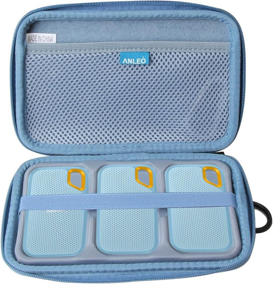 Anleo Hard Travel Case for SanDisk 500GB / 250GB / 1TB / 2TB Extreme Portable SSD (Sky Blue, Case for 3 Hard Drives)
