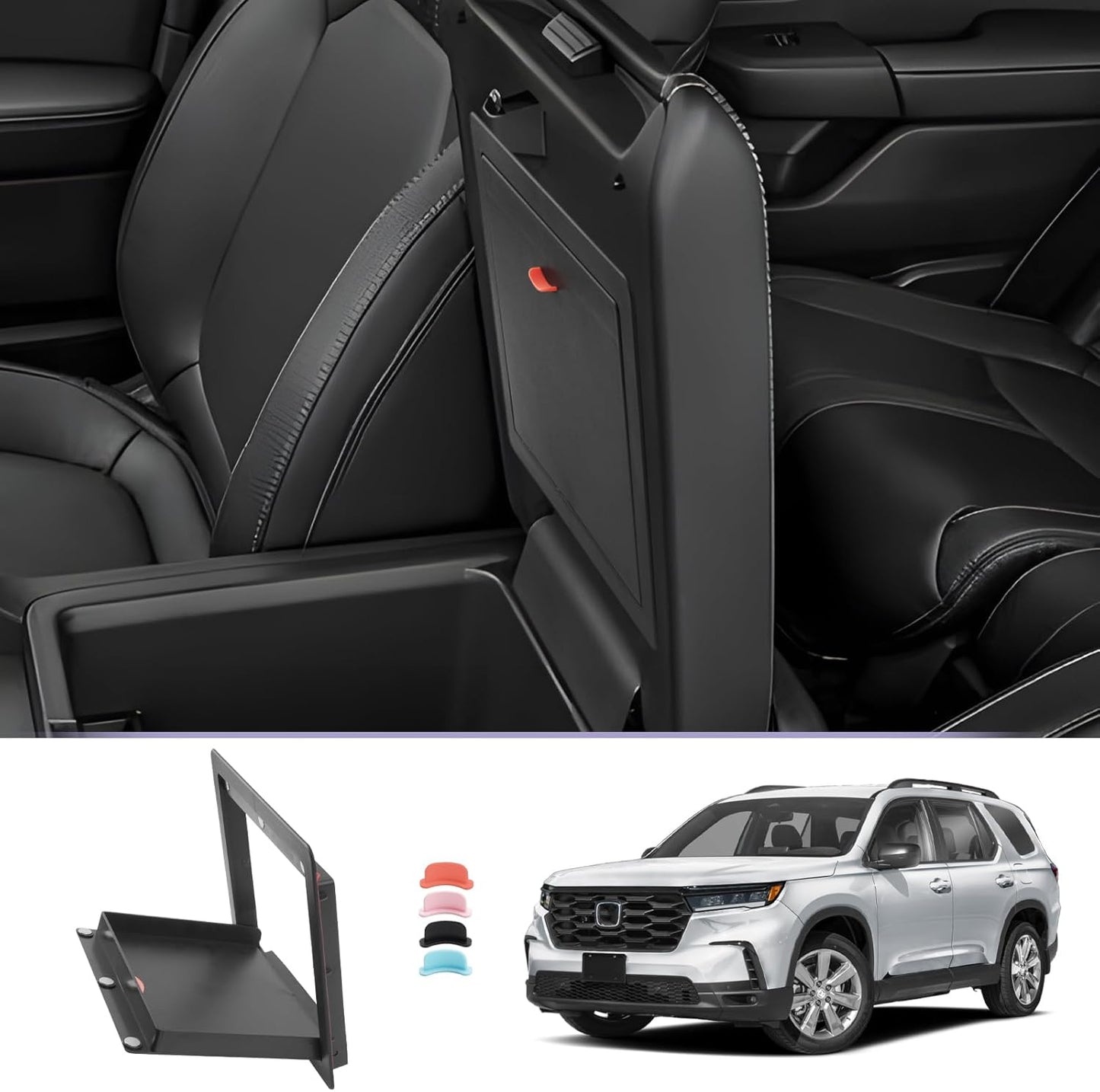 LUWU Center Console Hidden Box Organizer Compatible with 2023 2024 2025 Honda Pilot & 2024 2025 Ridgeline & 2024 2025 2026 Honda Passport Accessories Armrest Hidden Storage Box Secret Compartment Box