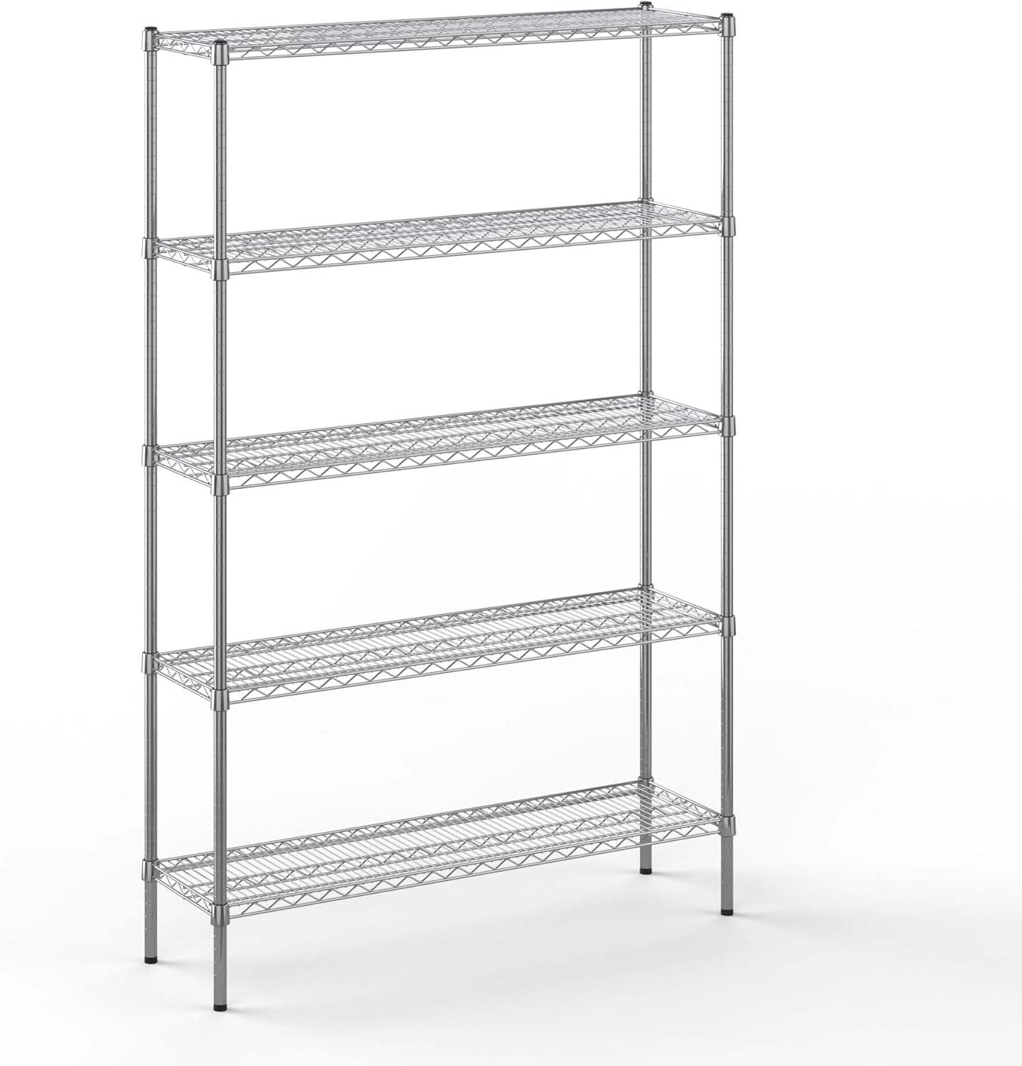 14" Deep x 48" Wide x 74" Height Wire Shelving Kit | 5-Tier | NSF Commercial Storage Rack Unit