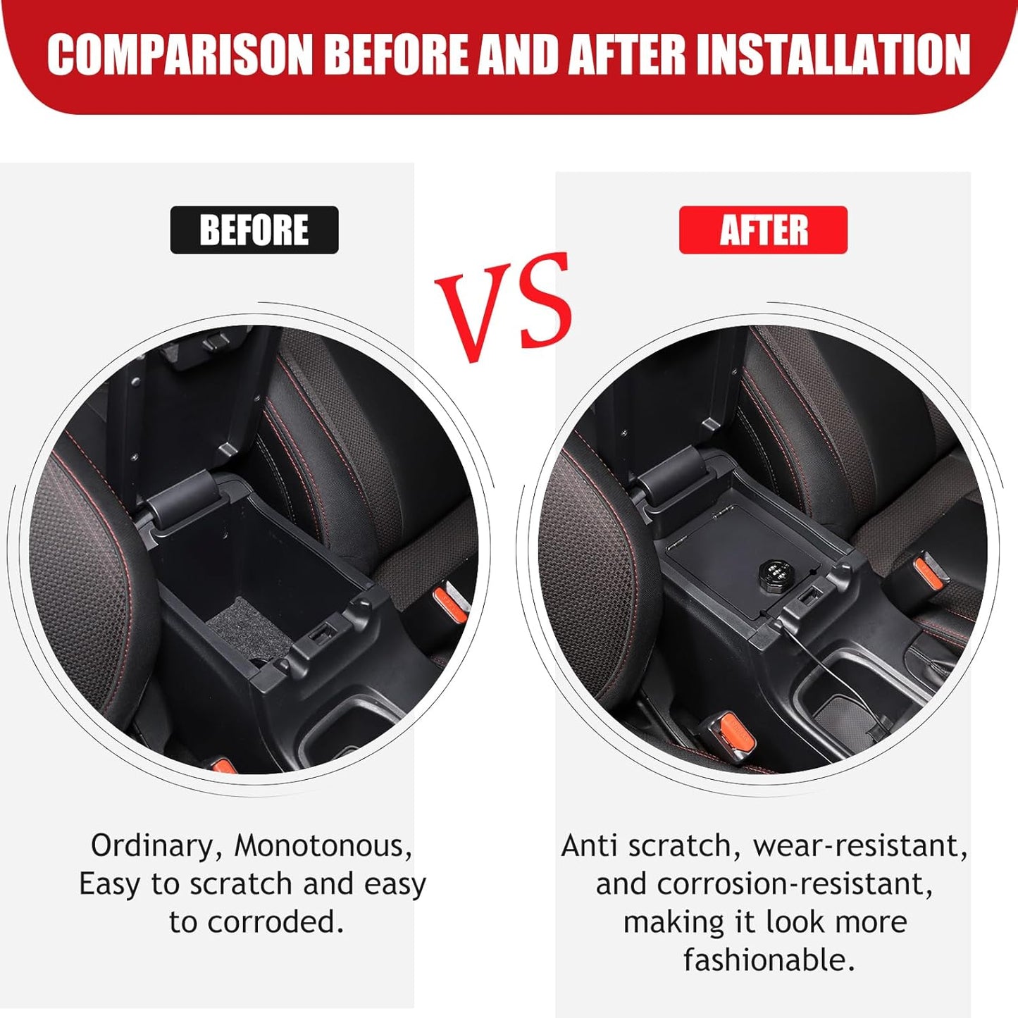 Center Console Lock Safe Box Compatible with Subaru WRX/Levorg 2022-2025, Aluminum Alloy Armrest Security Organizer Tray Vault with 3 Digit Combo Password Interior Accessories