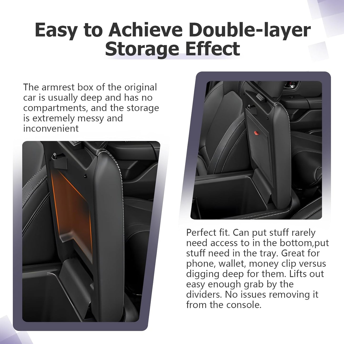 LUWU Center Console Hidden Box Organizer Compatible with 2023 2024 2025 Honda Pilot & 2024 2025 Ridgeline & 2024 2025 2026 Honda Passport Accessories Armrest Hidden Storage Box Secret Compartment Box