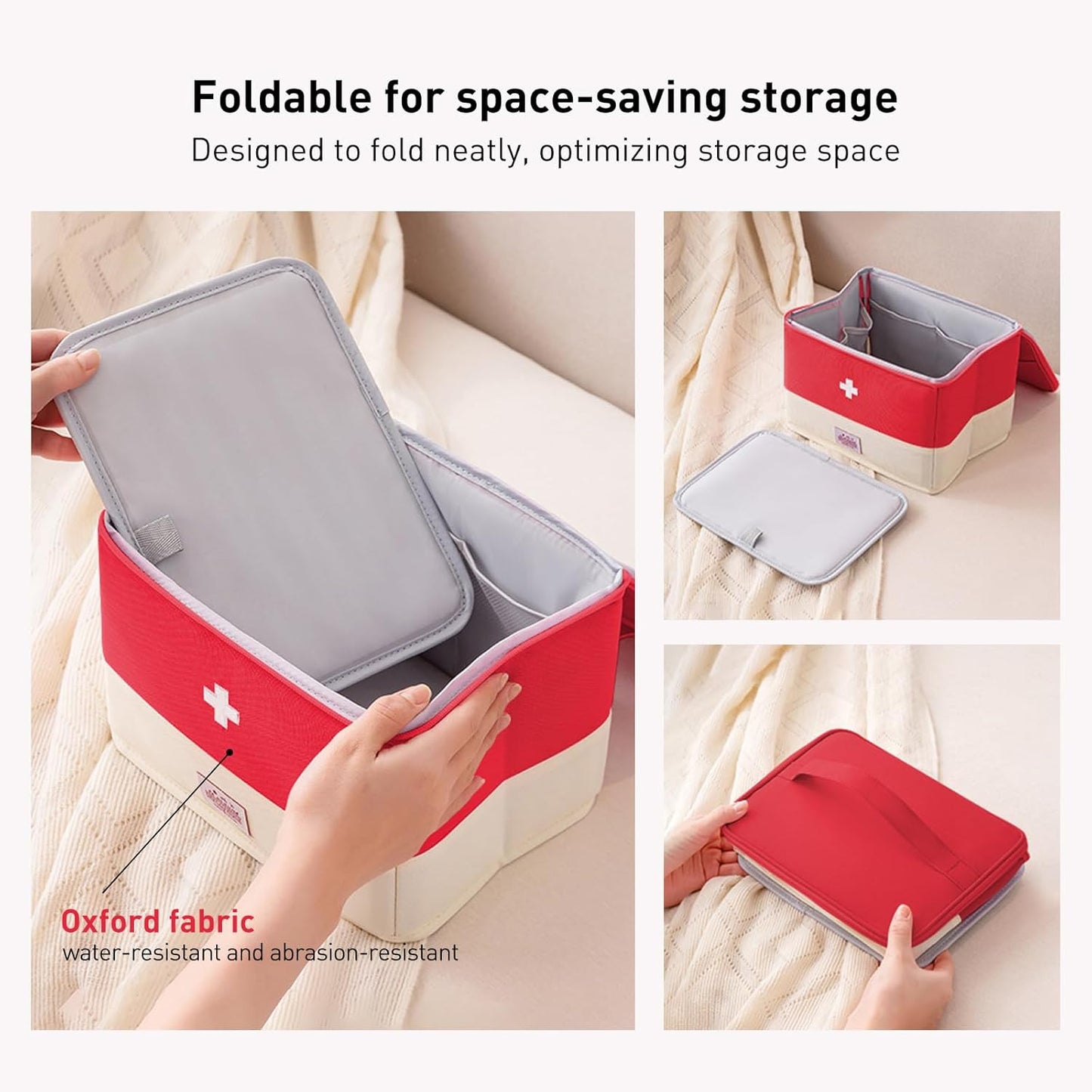 Medication Organizer Storage Bag,Large Capacity Portable Pill Bottle Organizer with Hand, Empty First Aid Kit for Home and Travel