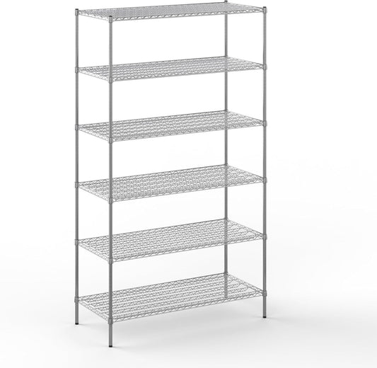 24" Deep x 54" Wide x 96" Height Wire Shelving Kit | 6-Tier | NSF Commercial Storage Rack Unit