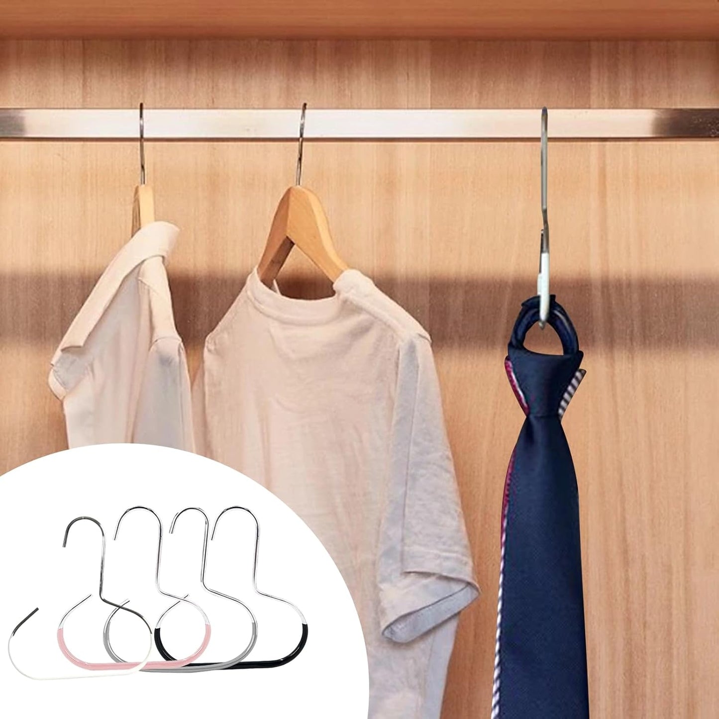 Maximize Closet Space with Versatile Storage, Hat Hangers for Closet, Hat Organizer, Multi-Functional Organizer Space Saving for Hats, Ties, Scarves, Delicate Fabrics (3pcs*Black)