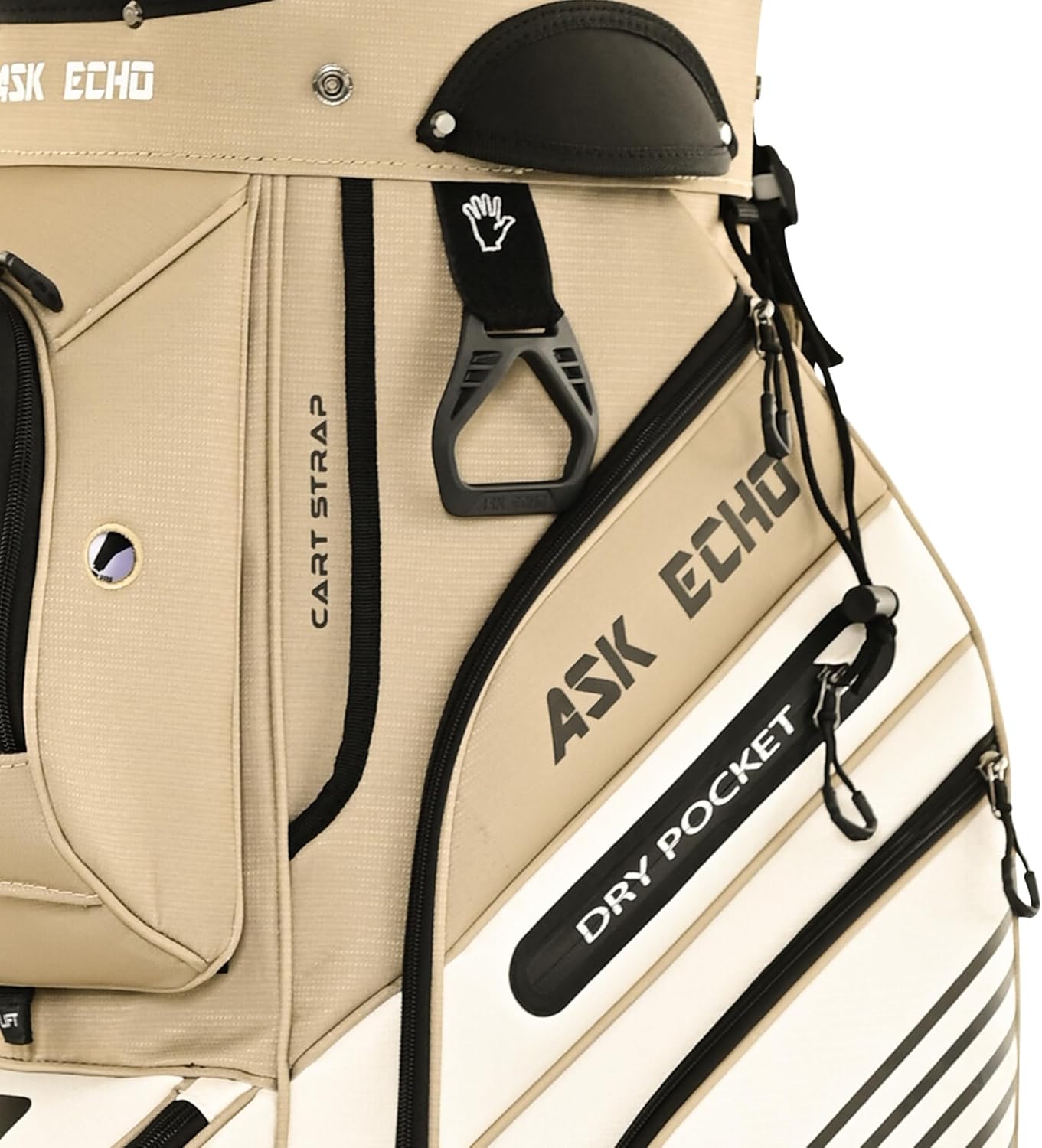ASK ECHO 2024 T-Lock Golf Cart Bag with 14 Way Organizer Divider Top, Premium Cart Bag with Handles and Rain Cover, for Men