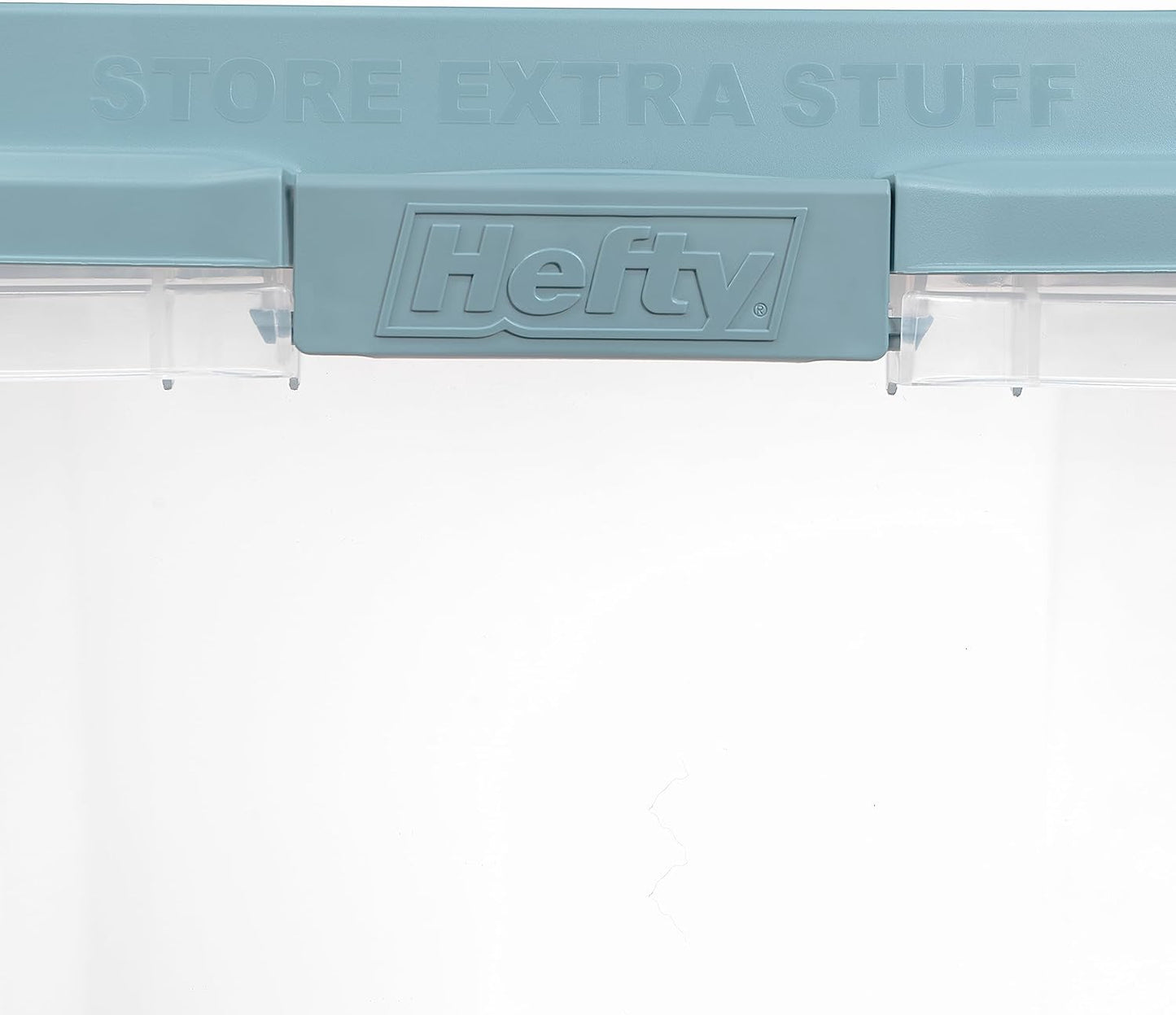 Hefty HI-RISE 40 Qt Stackable Storage Bins with Lids – 6 Pack Clear Plastic Under Bed Storage Containers, Shoe Organizer Boxes with XL Lid-Locking Latches, Comfort-Grip Handles, Durable Double Rim