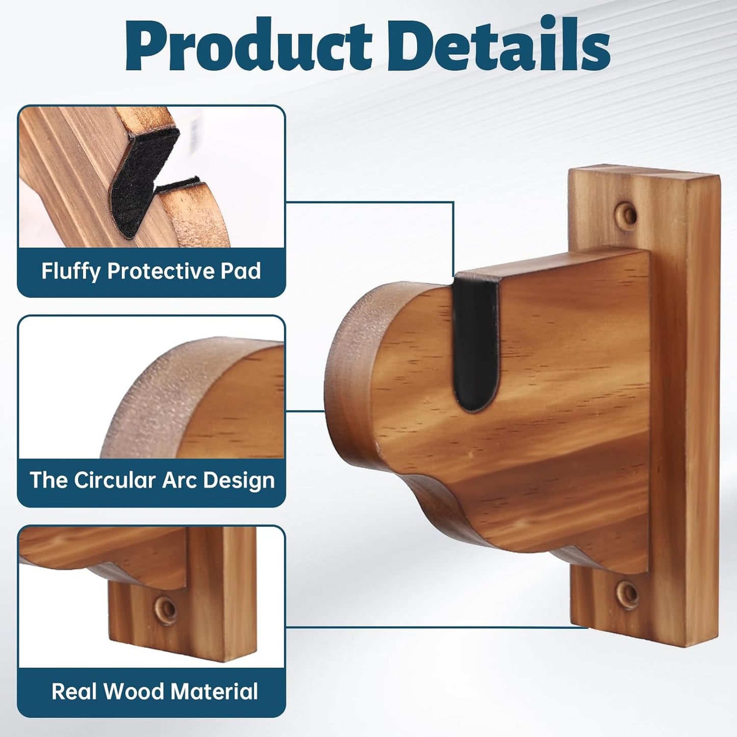 Skateboard Wall Mount, Wooden Horizontal Skateboard Rack Wall Hanger Display and Storage