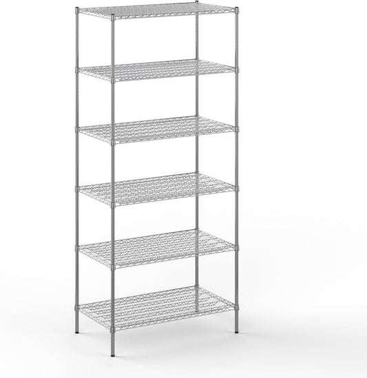 24" Deep x 42" Wide x 96" Height Wire Shelving Kit | 6-Tier | NSF Commercial Storage Rack Unit