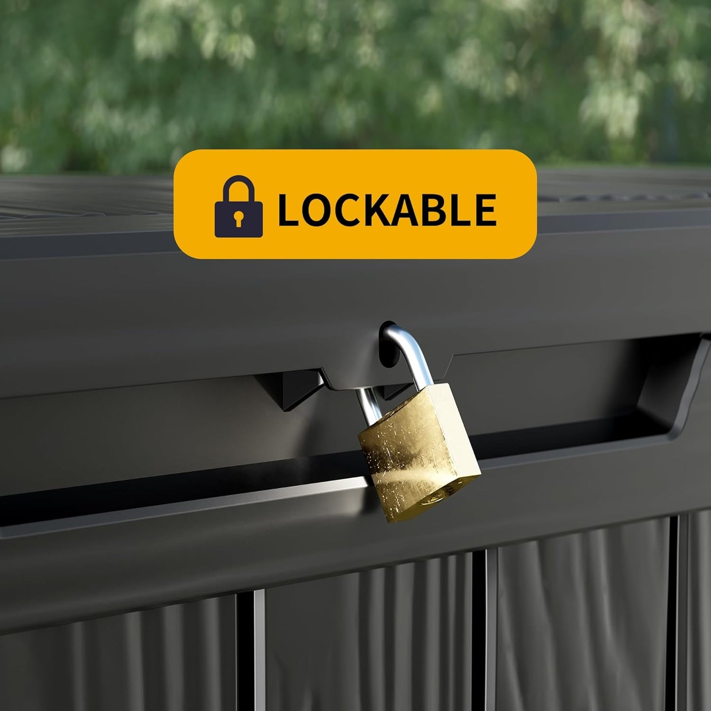 270 Gallon Outdoor Storage Box Waterproof Lockable Resin Deck Box Large, Patio Storage Bin for Pool Accessories Cushion Furniture, Garden Tools, UV-Resistant Outside Delivery Black