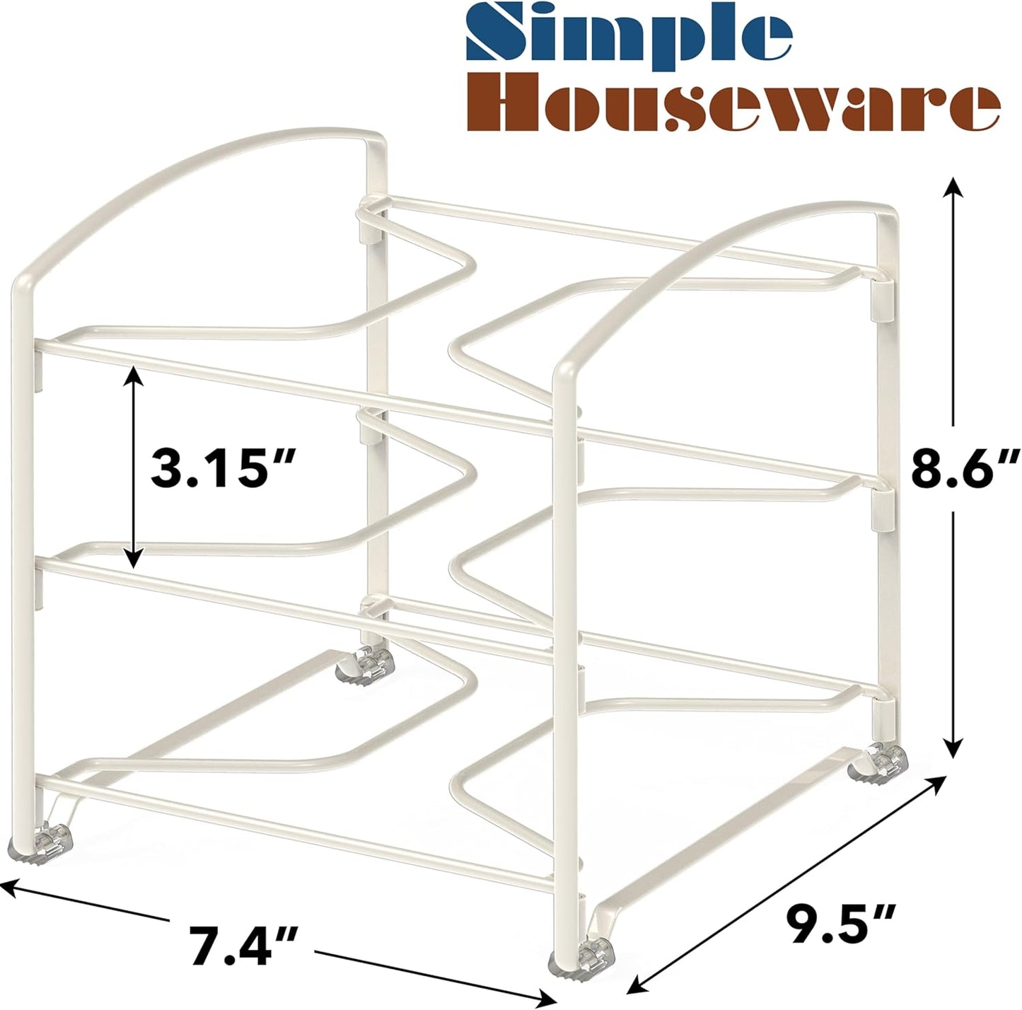 Simple Houseware Kitchen Box Organizer Wrap Rack Foil Holder, White, Set of 2