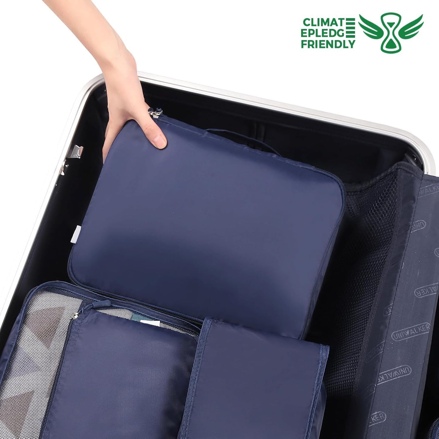 BAGAIL 8 Set Packing Cubes Luggage Packing Organizers for Travel Accessories-Indigo