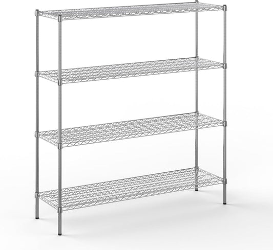 18" Deep x 60" Wide x 64" Height Wire Shelving Kit | 4-Tier | NSF Commercial Storage Rack Unit