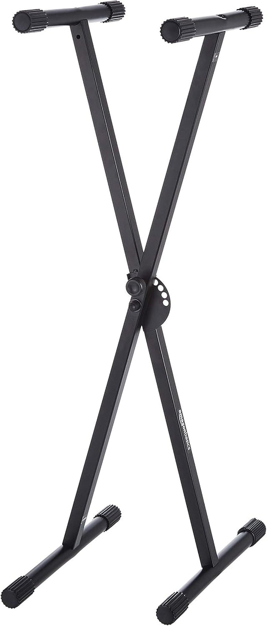 Amazon Basics Keyboard and Piano Stand, Adjustable Height, Portable Single-X-Shape, Black
