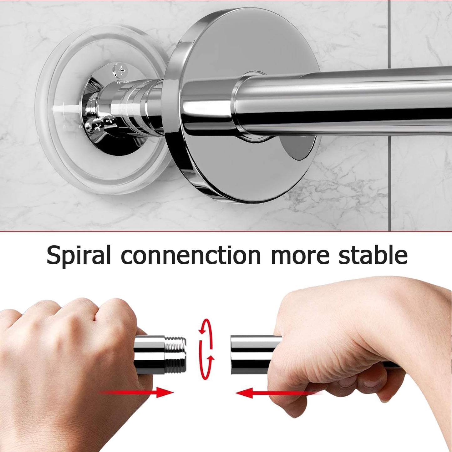 Stretchable 304 Stainless L Shaped Bathroom Bathtub Corner Shower Curtain Rod Rack (24"-69" x 24"-85", Maximum size 113''), Drill Free Install, for Bathroom, Clothing Store, Private Space
