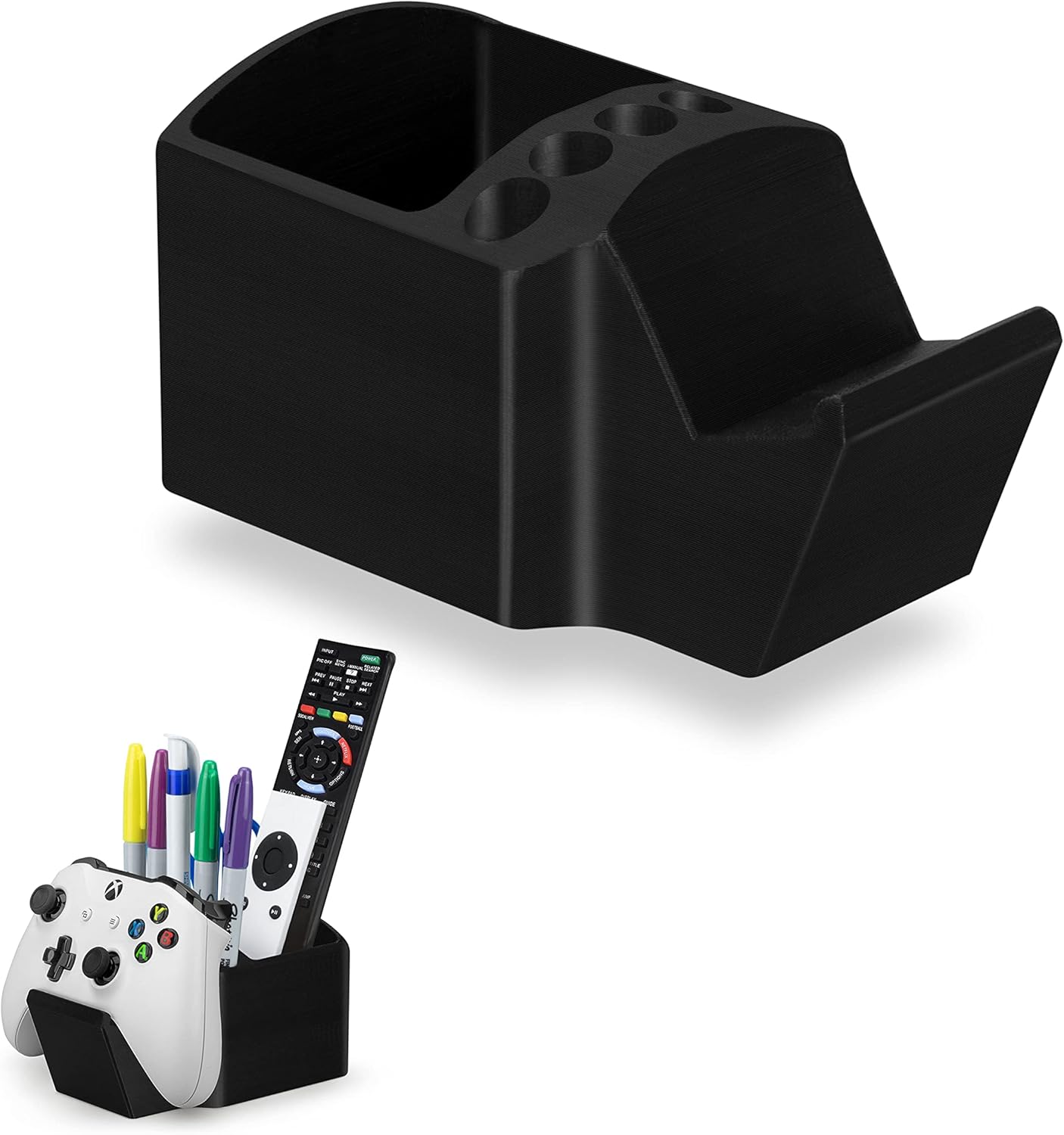 BRAINWAVZ Game Controller, TV Remote Control & Pens Pencils Stationery Storage Desktop Organizer Holder, Universal Design for Xbox ONE PS5 PS4 PC Gamepads, Reduce Clutter (D04)