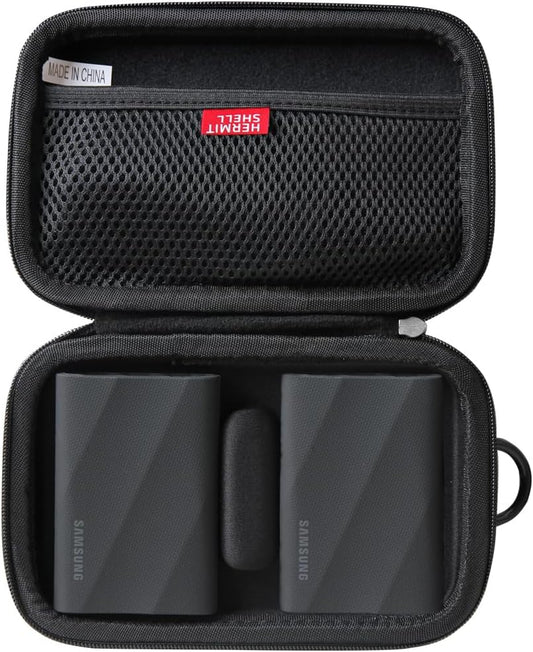 Hermitshell Hard Travel Case for Samsung T9 Portable SSD 2TB / 4TB / 1TB (Black, Case for 2 Hard Drives)