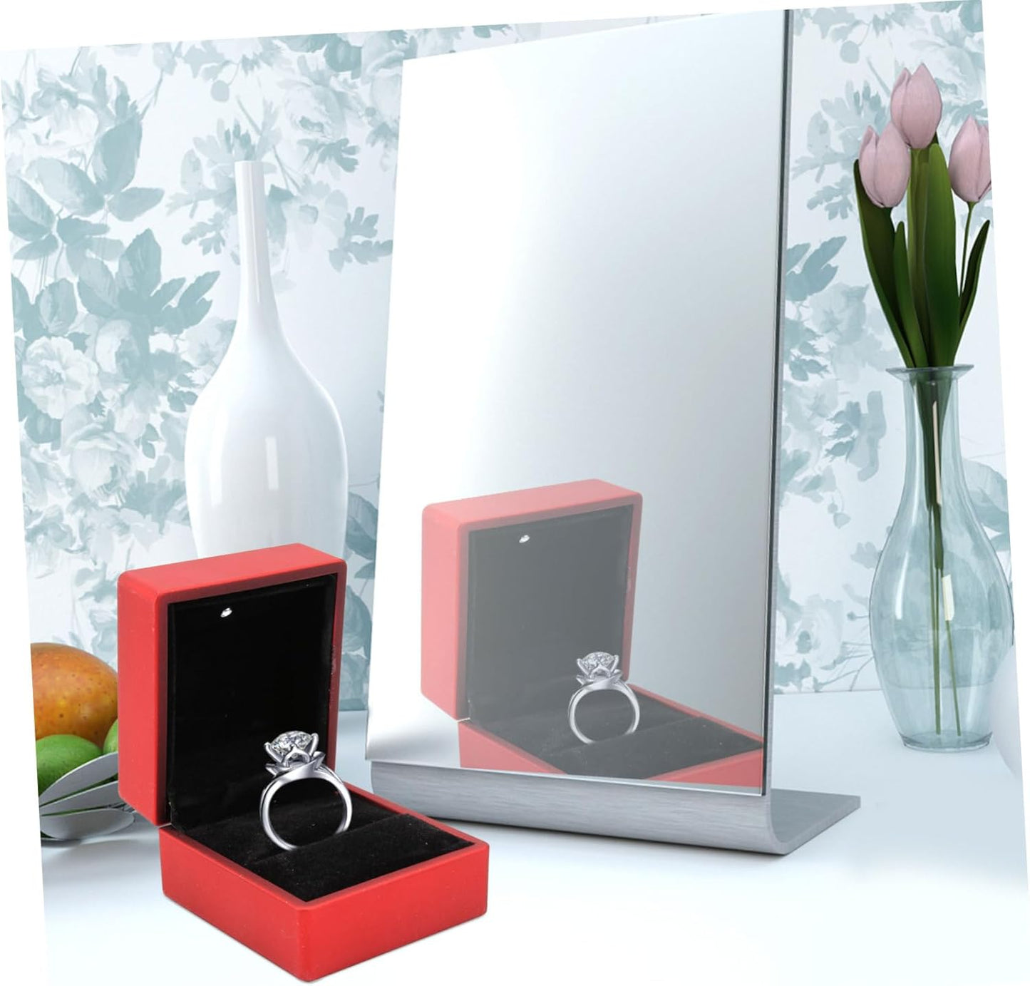 BESPORTBLE 3pcs LED Lighted Jewelry Storage Box with Ring Pendant Bracelet Cases Elegant Design with Dazzling LED Light for Engagement Wedding Display and Small Accessories