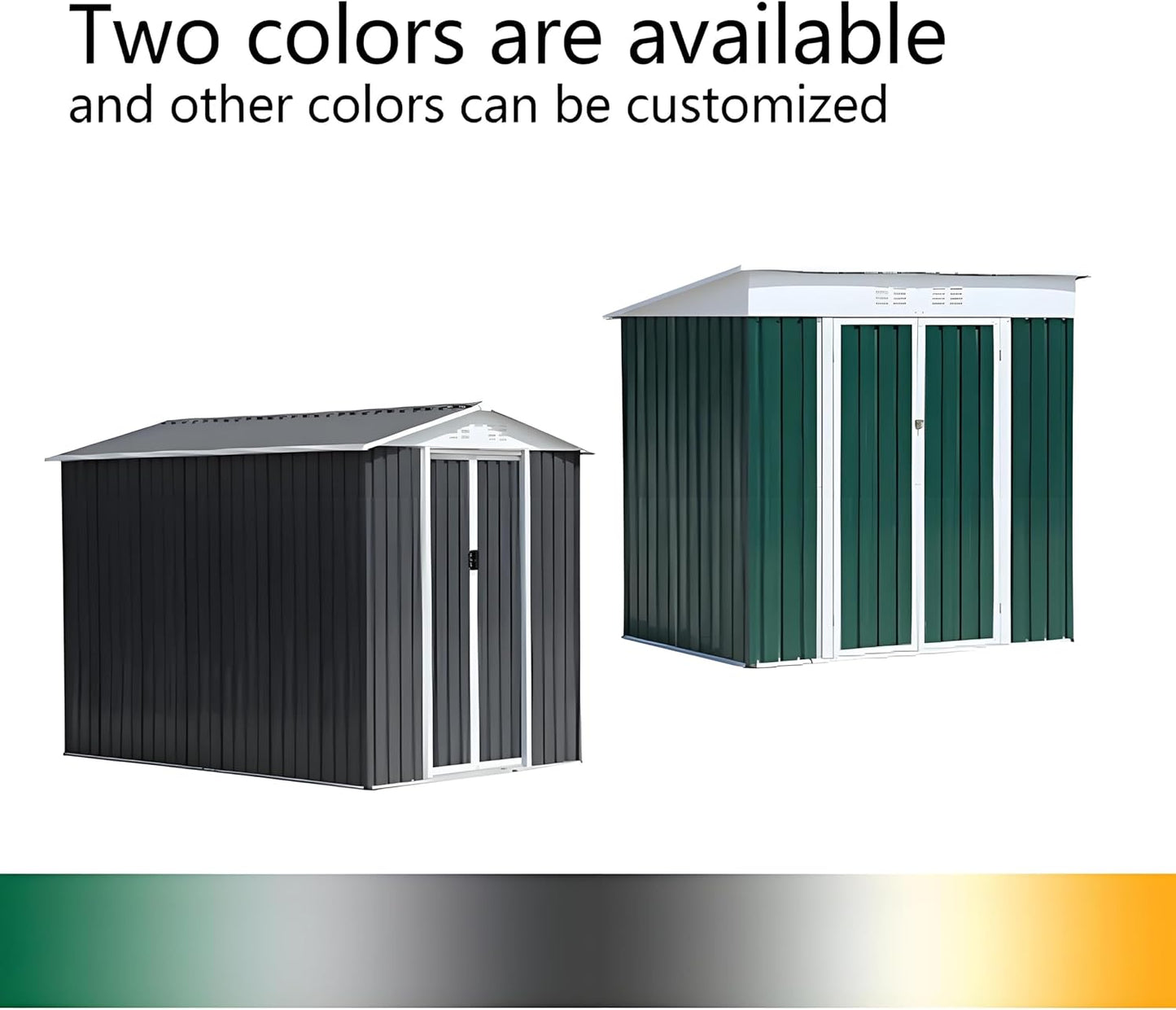 6' x 4' Outdoor Metal Storage Shed Outdoor Shed Galvanized Steel Garden Shed with Sliding Door and Window for Ventilation Storage Sheds House for Backyard Garden（Grey）