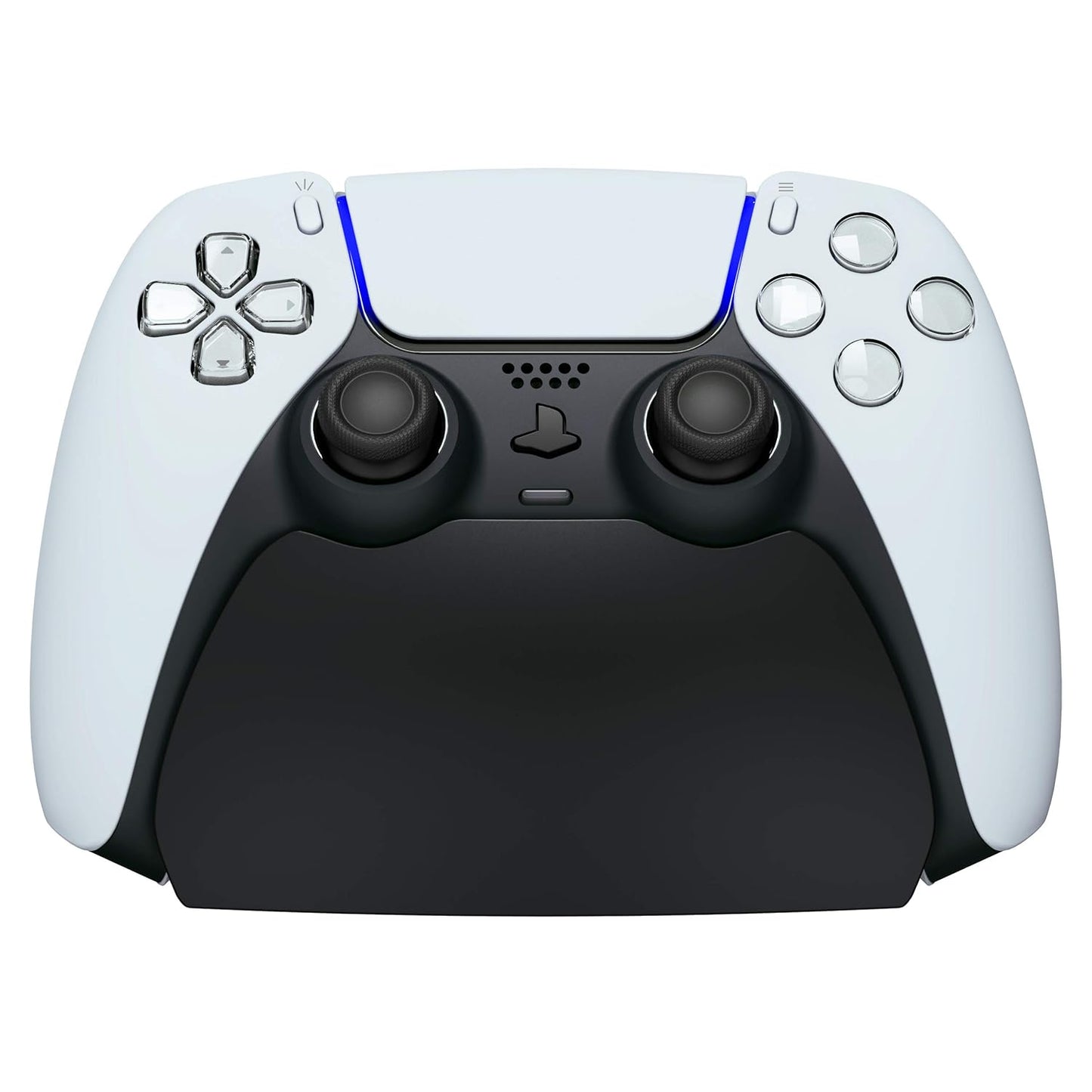 PlayVital 2 Pack Controller Display Stand for ps5, Gamepad Stand Desk Holder for ps5 Controller Accessories with Rubber Pads, Solid Black