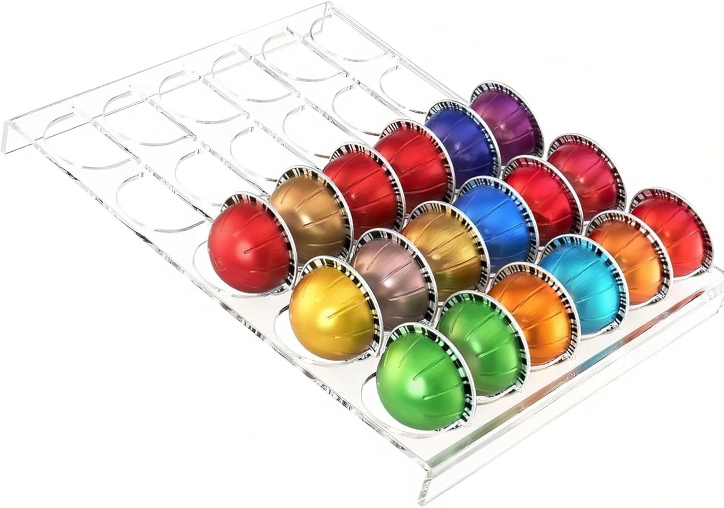 Coffee Pod Drawer Organizer, 30-Capsule Storage Tray，Keep Your Kitchen Drawer Neat with This Universal Coffee Pod Holder ， Perfect for Storing All Your Capsules.