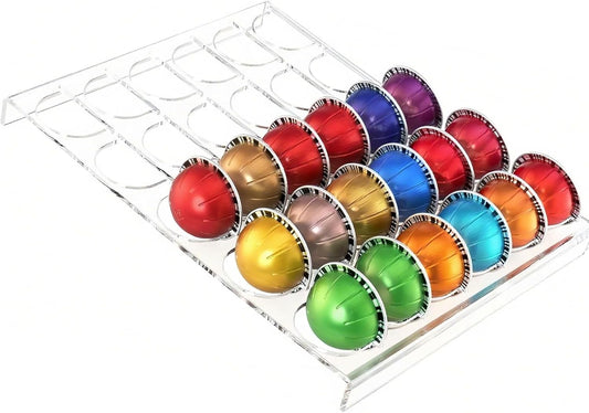 Coffee Pod Drawer Organizer, 30-Capsule Storage Tray，Keep Your Kitchen Drawer Neat with This Universal Coffee Pod Holder ， Perfect for Storing All Your Capsules.