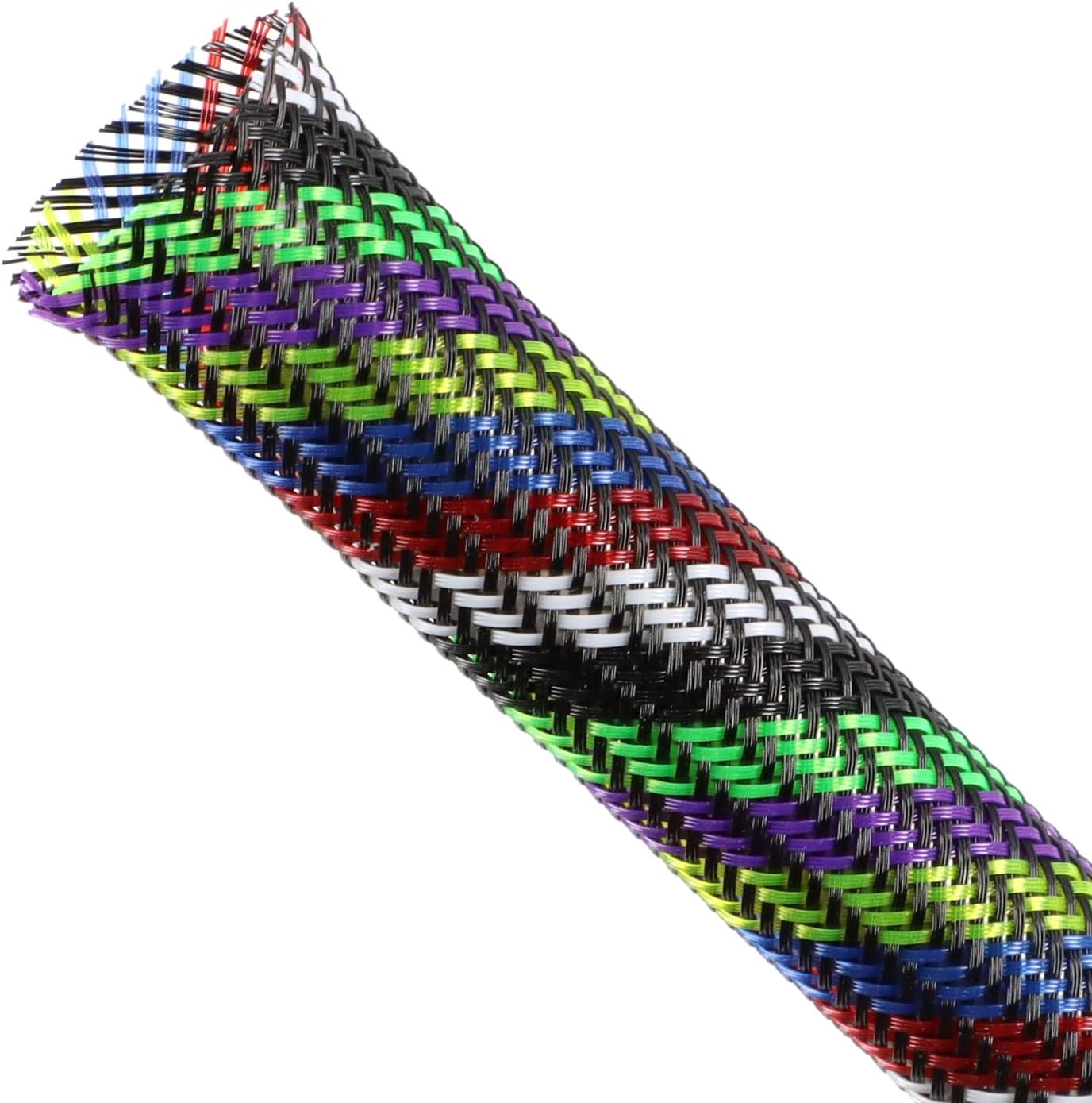 Braided Cable Sleeving, PET Expandable Braided Cable Sleeve, Flexible Mesh Sleeving Cord Management for Audio Video and Other Home Device, Cord Protector from Pets (Multiple Colors, 1/8" x 25ft)