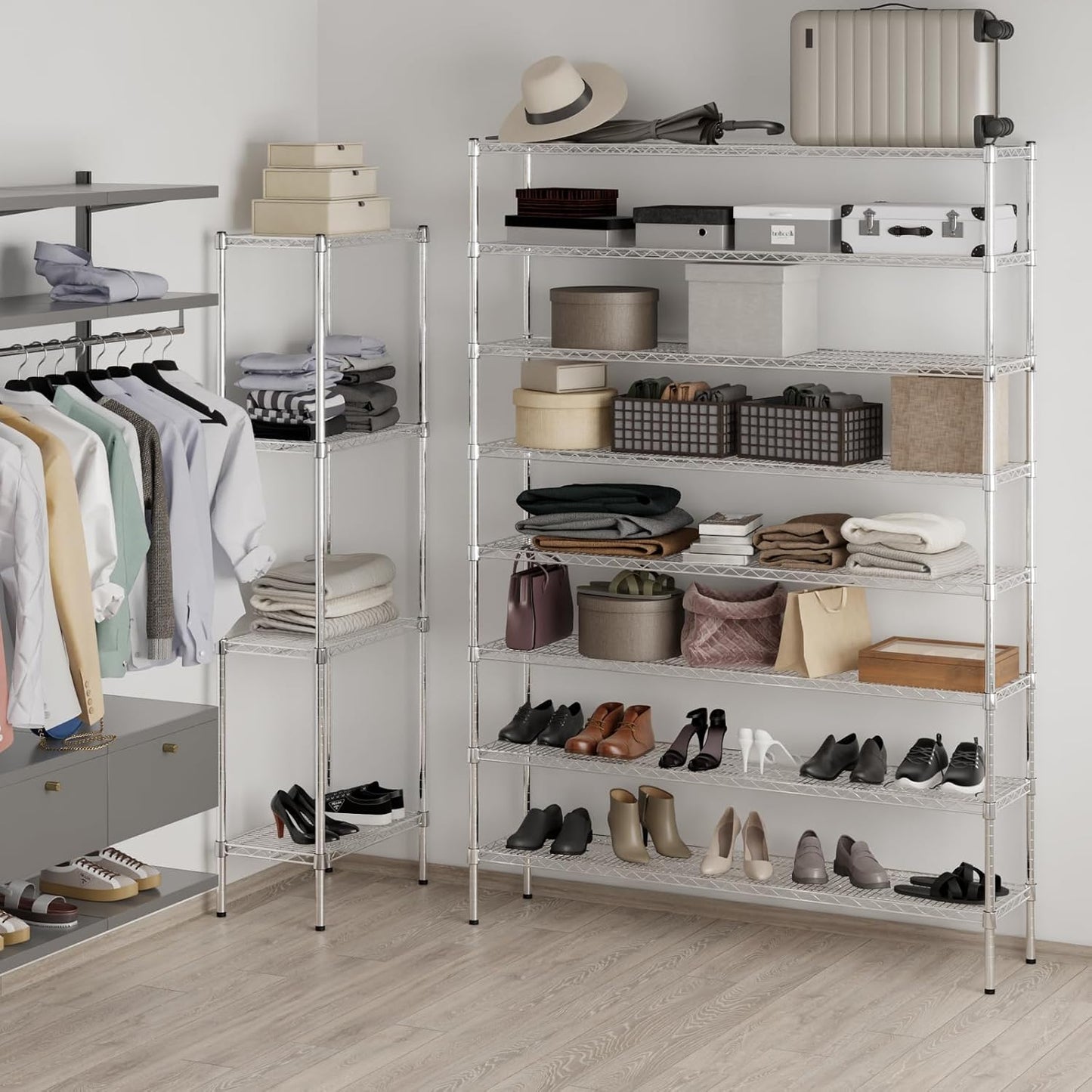 14" Deep x 60" Wide x 86" Height Wire Shelving Kit | 8-Tier | NSF Commercial Storage Rack Unit