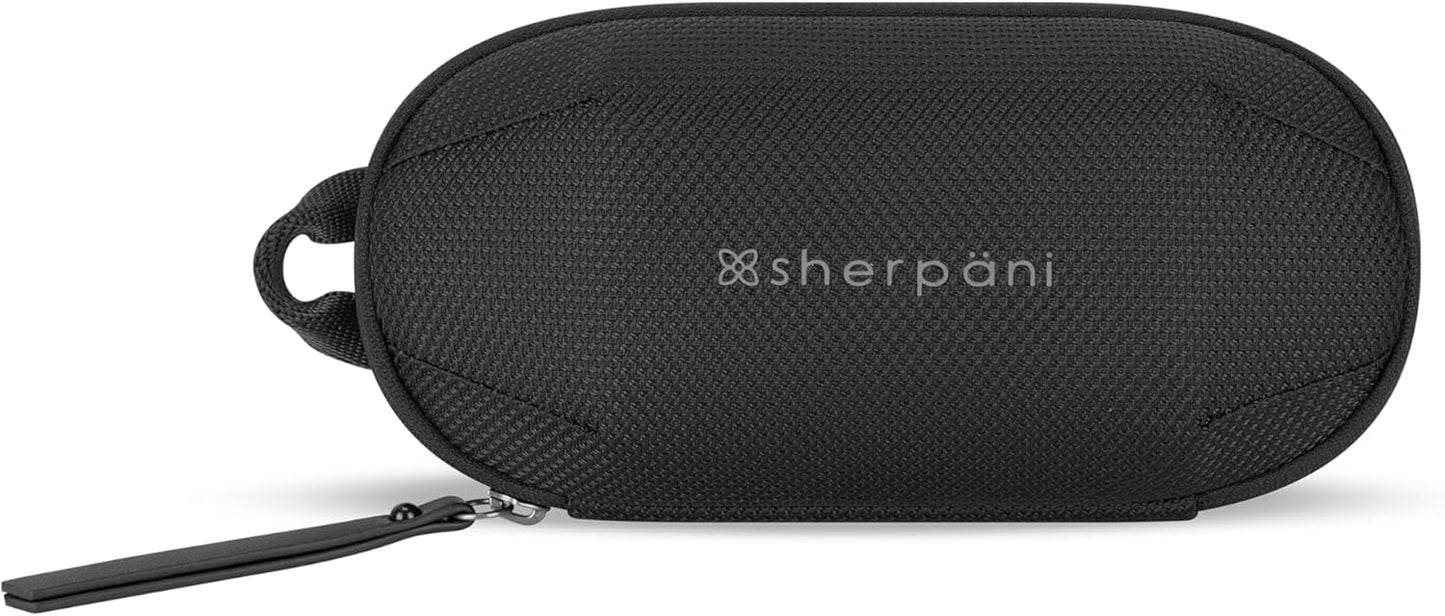 Sherpani Mini Co-Pilot, Travel Cable Bag, Cord Storage Organizer, Small Tech Pouch, Accessory Carrying Case, Travel Gift for Women (Carbon)