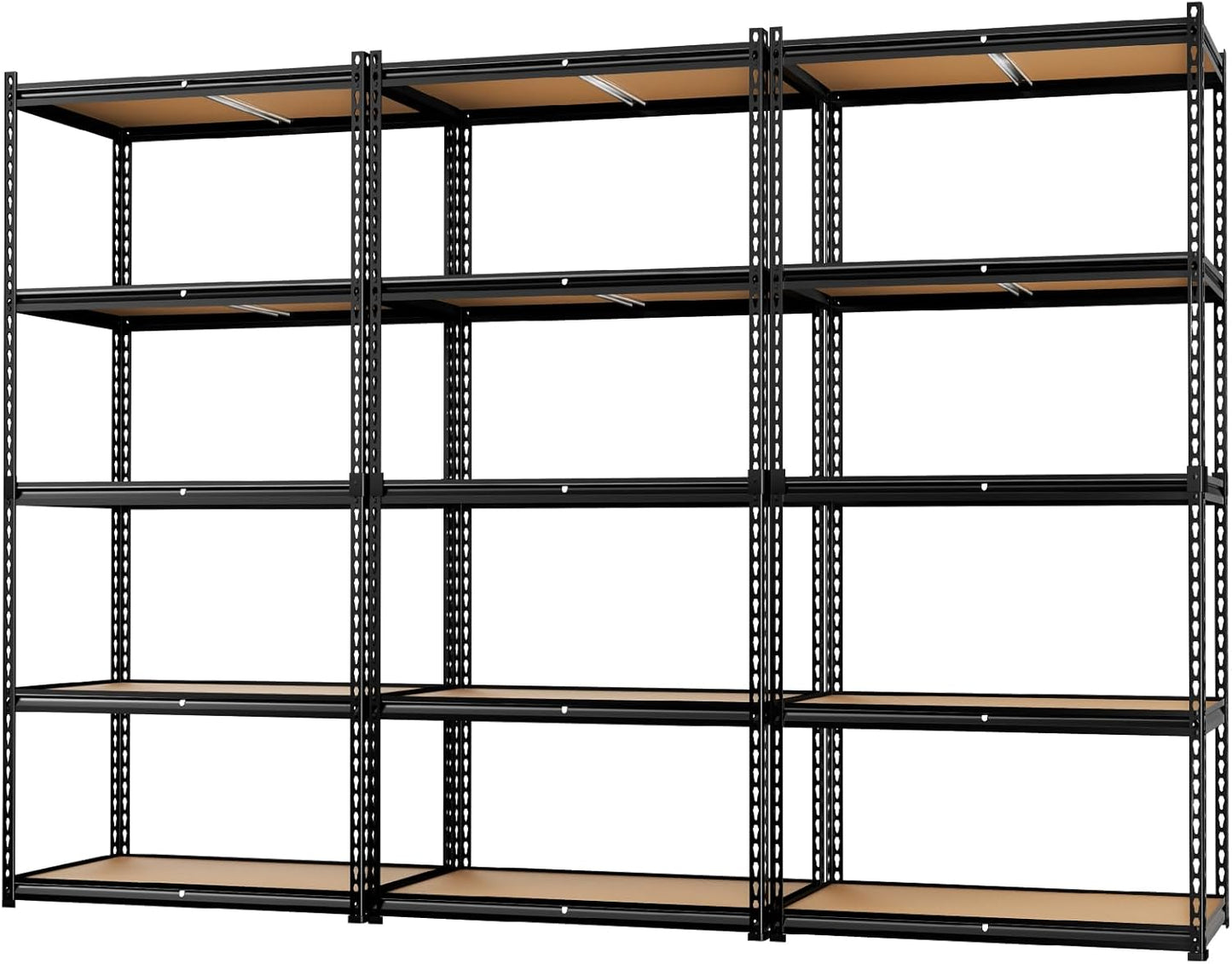 LEVELEVE 5-Tier Heavy Duty Storage Shelving Unit, 2020 lbs Capacity, Adjustable Metal Utility Shelf, 48" L x 18" W x 73" H for Garage, Kitchen, Pantry, Basement, Bathroom, Laundry,3 Pack