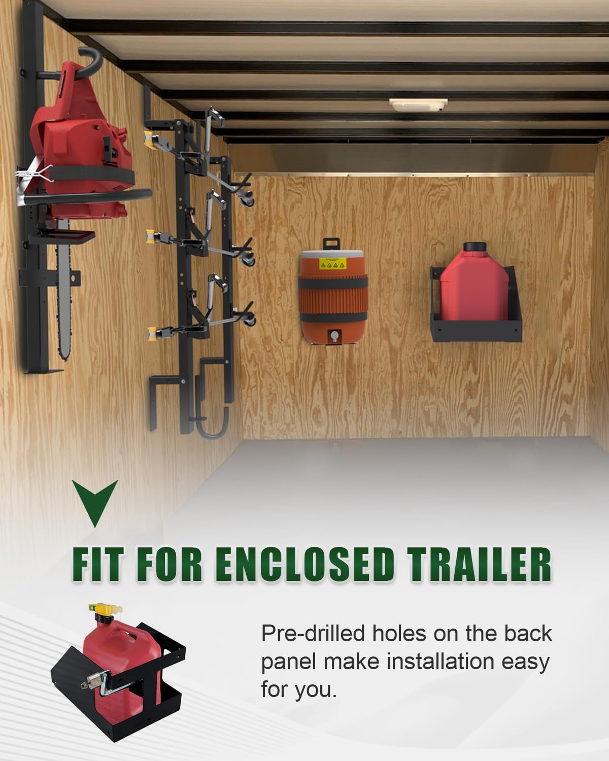 ELITEWILL Trailer Fuel Gas Can Rack Holder with Lock 5 Gallon Liquid Container Mount Fit for Enclosed or Open Landscape Trailer, Truck, RV(Not Include Fuel Gas Can)