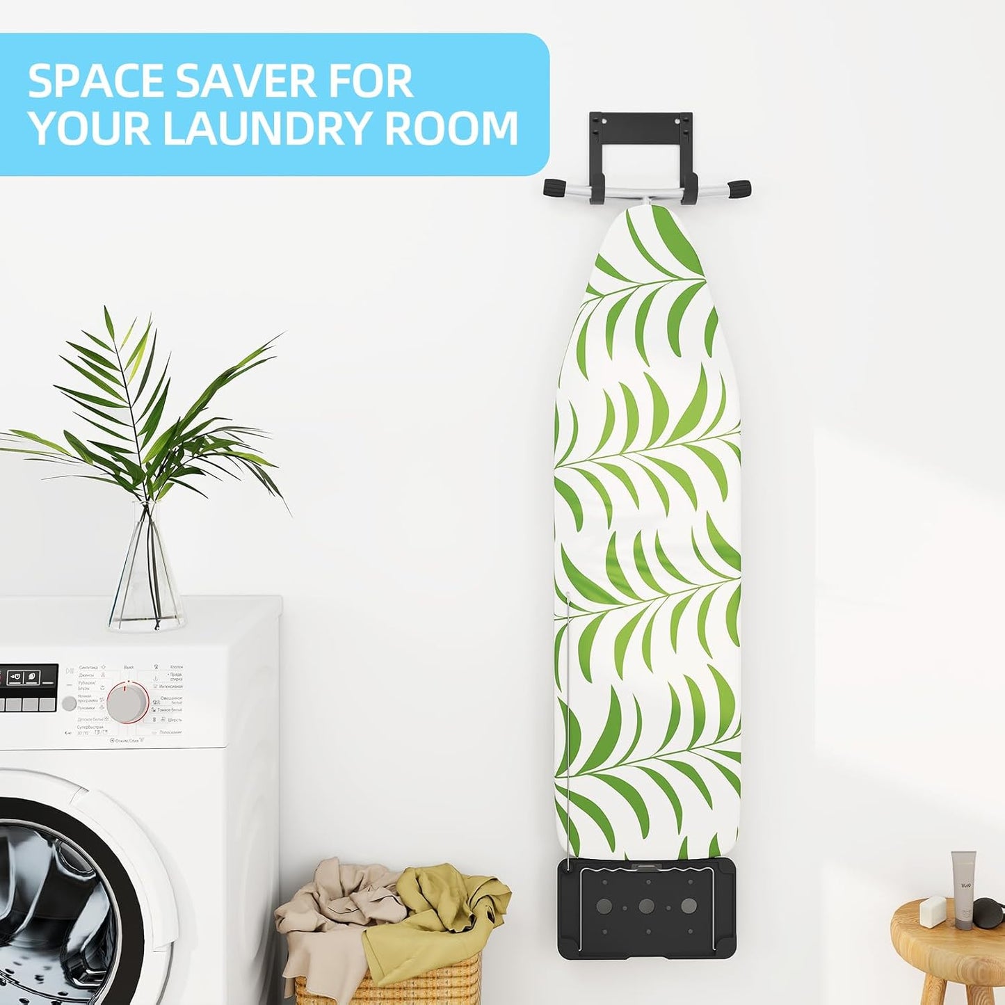 JUYSON Ironing Board Holder Wall Mount for T&Y Leg Ironing Board Hanger, Small Wall Mounted Ironing Board, Iron Holder Wall Mounted for Laundry Room