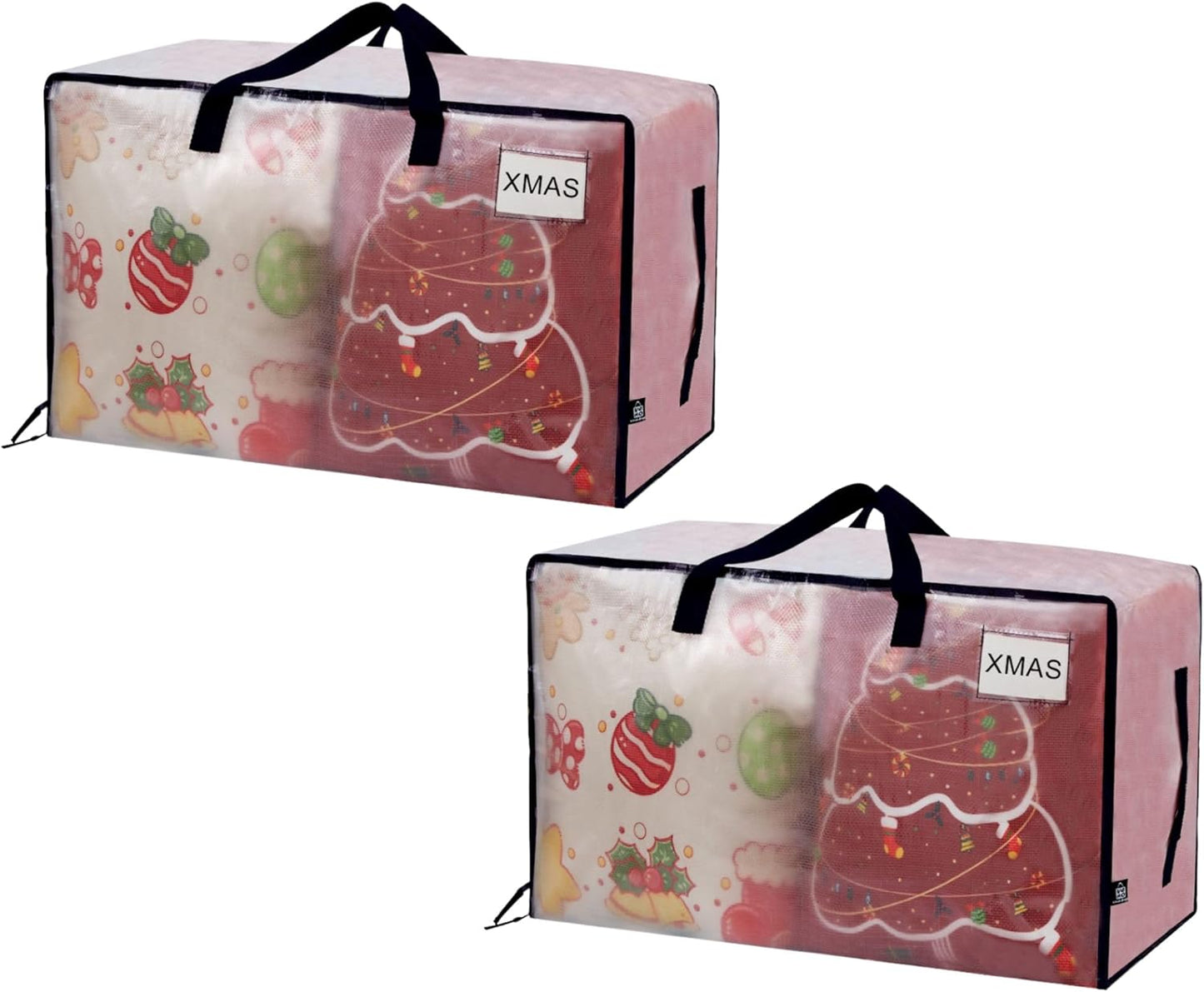 VENO 2 Pack Moving Bags and Large Christmas Decoration Storage Bins with lids. Alternative to Moving Boxes, Packing Supplies for College. Heavy Duty Totes (Clear, 2 Pack)