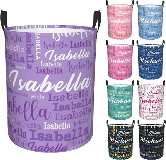 Custom Name Laundry Hamper, Personalized Laundry Baskets with Name for Boys Girls Women Men, Customized Collapsible Dirty Clothes Hamper Easy Storage Gifts for Bedroom Bathroom Living Room
