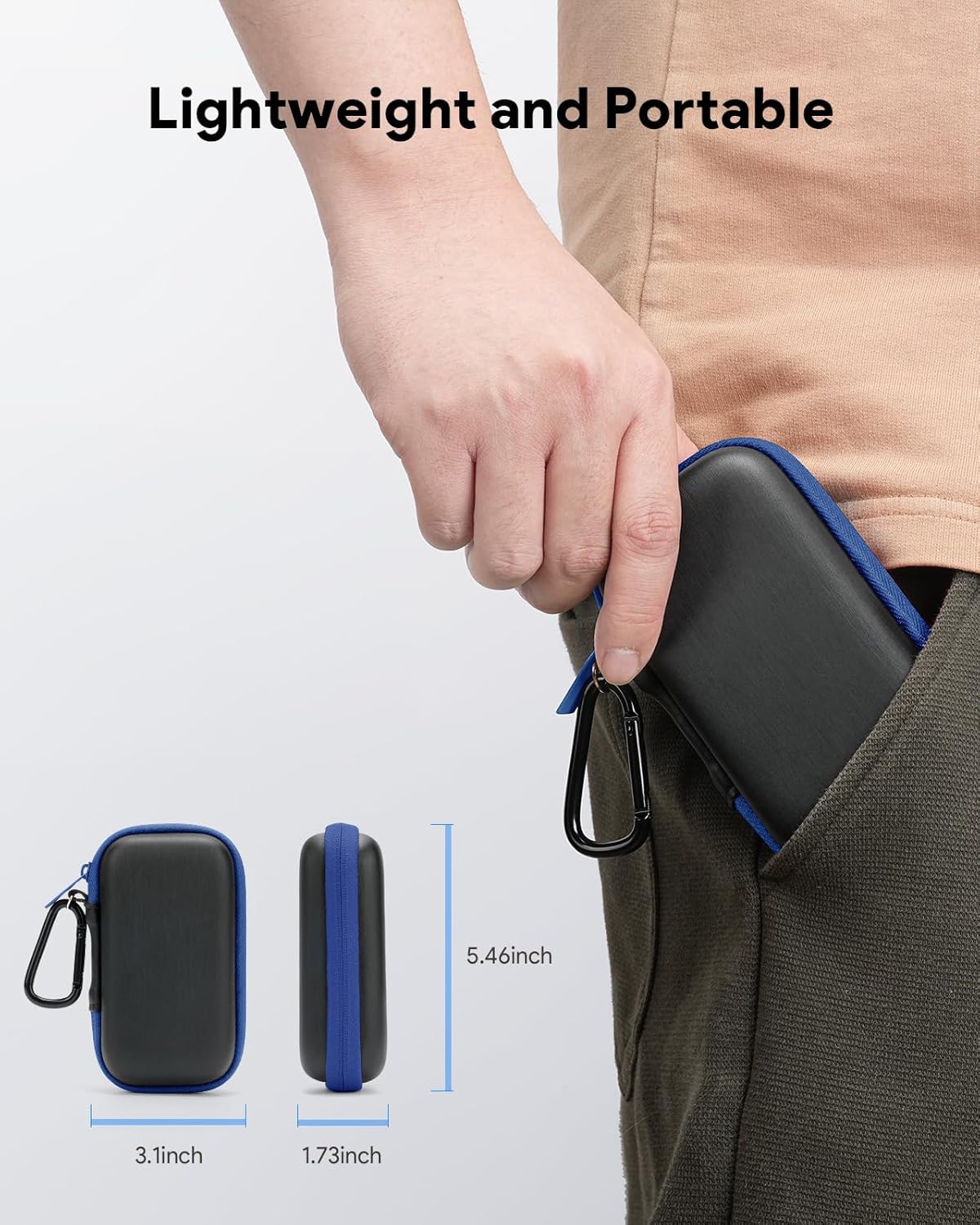 Hard Case for SanDisk Extreme/SanDisk PRO 1TB 2TB 4TB 500GB / Passport Portable SSD, Protective Travel Storage Cover Bag (Blue)