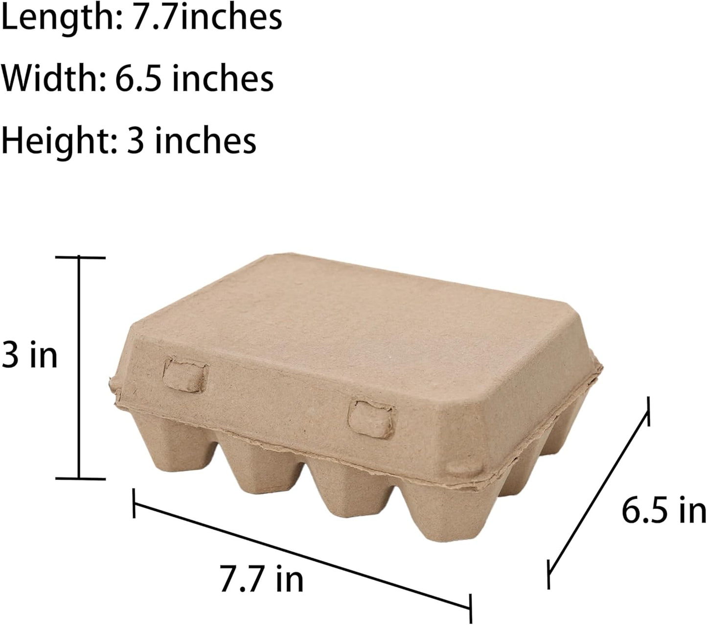 25 Pack Egg Cartons Bulk, 3x4 Style Reusable Empty Natural Paper Pulp Egg Cartons, Sturdy Design Egg Holder Containers for Fresh Chicken Eggs