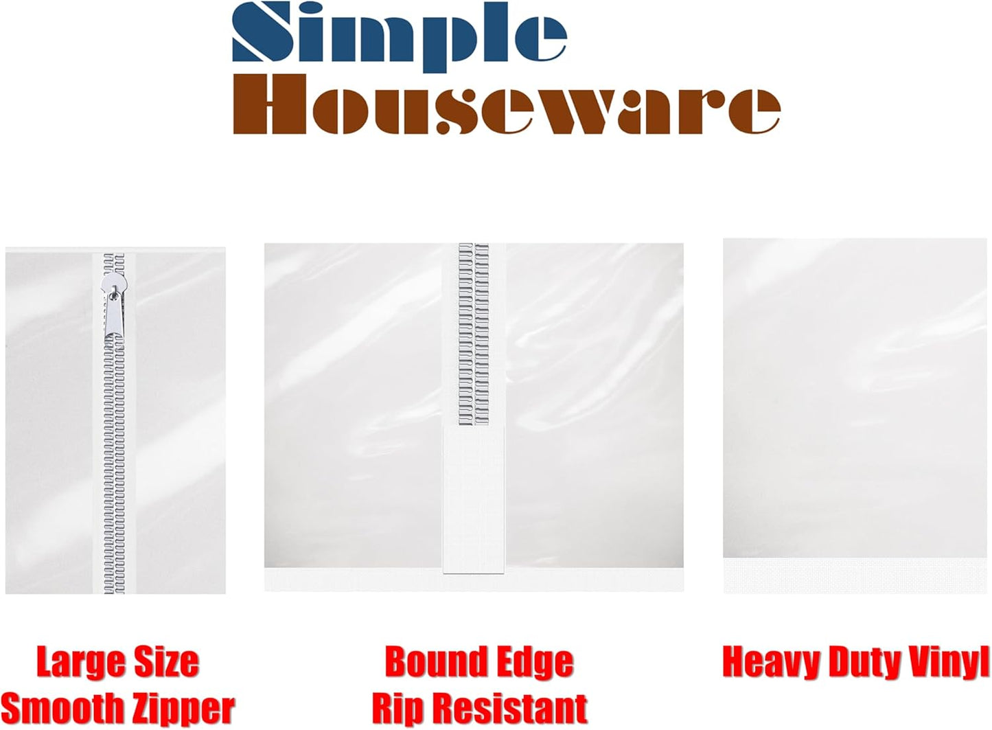Simple Houseware Industrial Grade Z-Base Garment Rack, 500lb Load with 62" Extra Long bar w/Clear Cover and Tube Bracket
