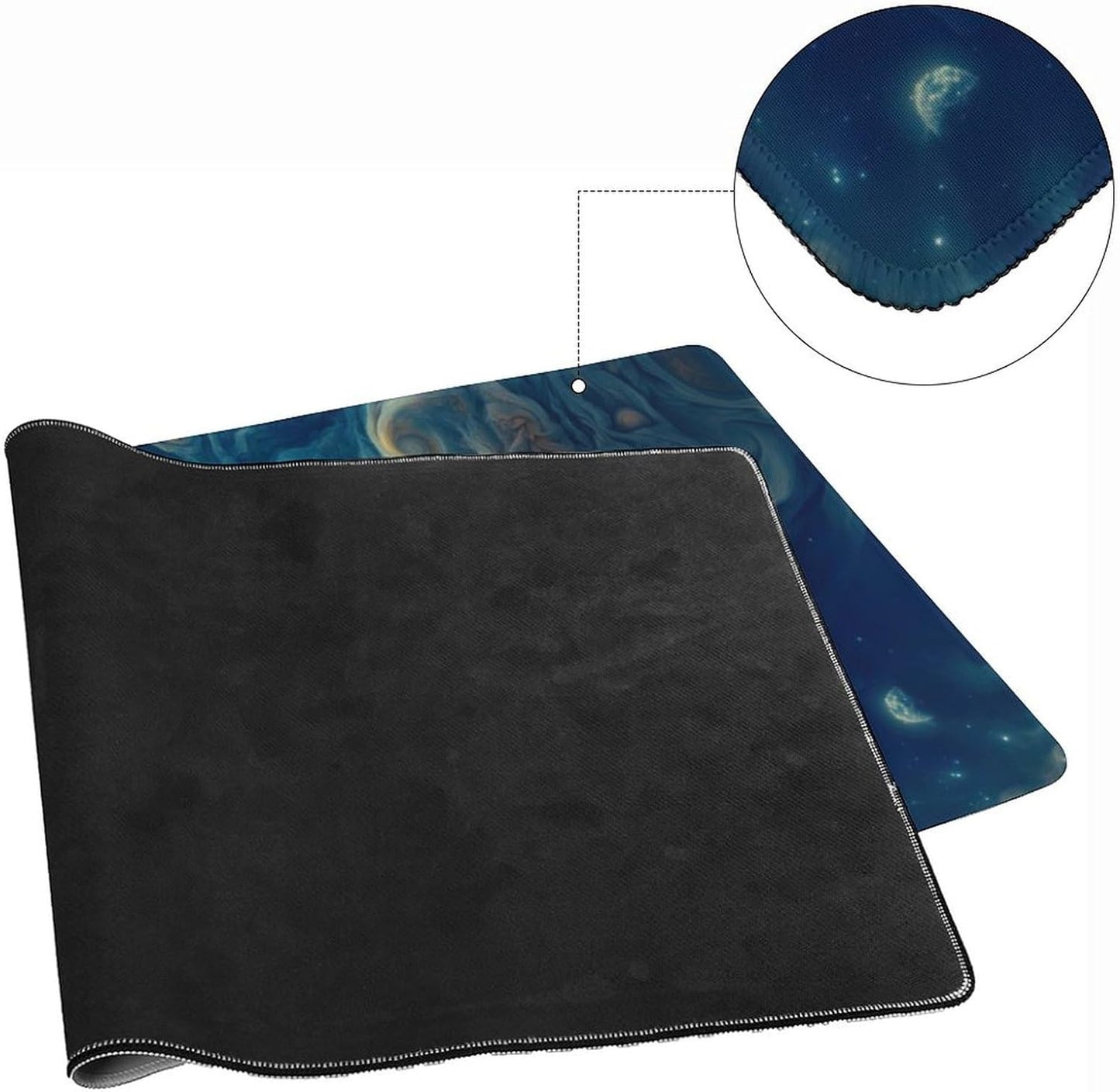 Spectacular Cosmic Planets Large Mouse Pad, Vintage Aesthetic Gaming Desk Mat, XXL Keyboard Desk Pad Mat for Desktop, 35.4"x15.7" Non-Slip Base Big Mousepad with Stitched Edges