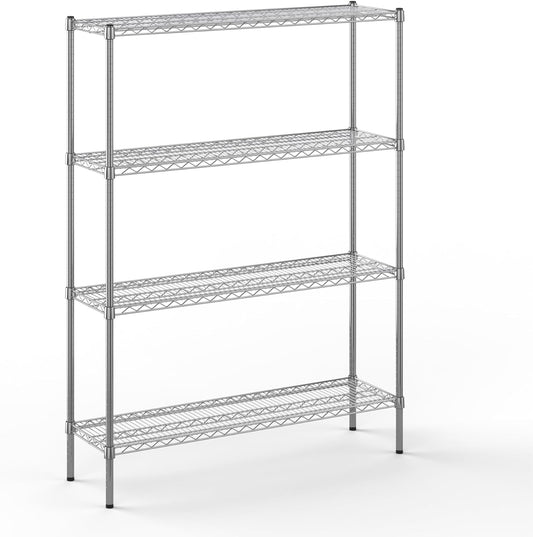 14" Deep x 48" Wide x 64" Height Wire Shelving Kit | 4-Tier | NSF Commercial Storage Rack Unit